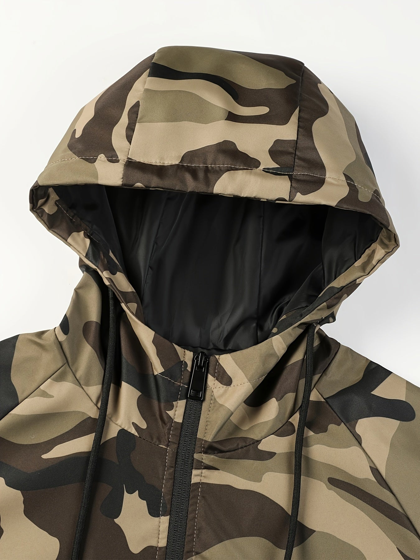 Long Sleeve Hooded Zipper Jacket for Men Camo Colors