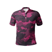 Camo Golf Shirt | Digital Pink Camo Colors