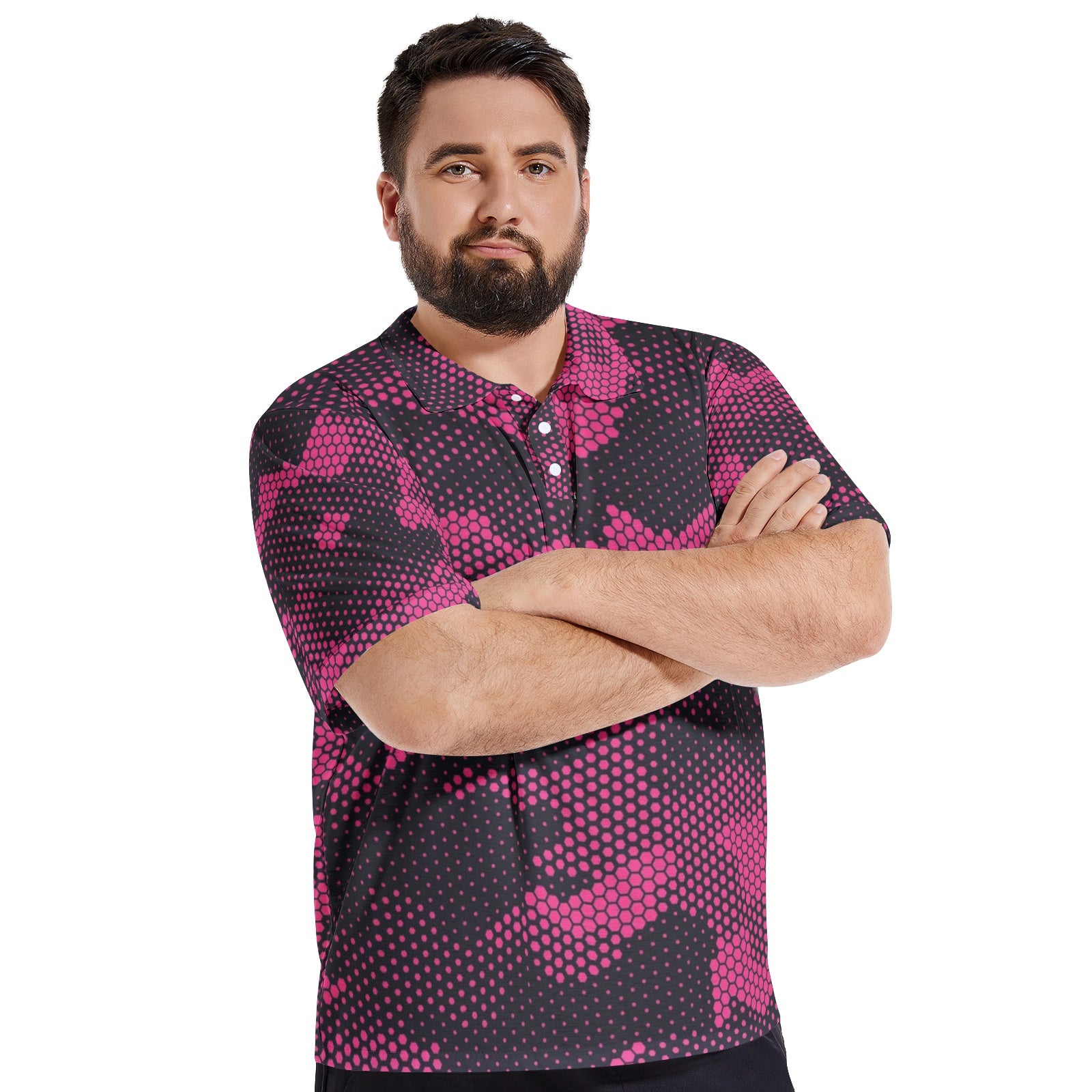 Camo Golf Shirt | Digital Pink Camo Colors