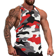Camo Tank Top | Red, Black, and White Camouflage Camo Colors