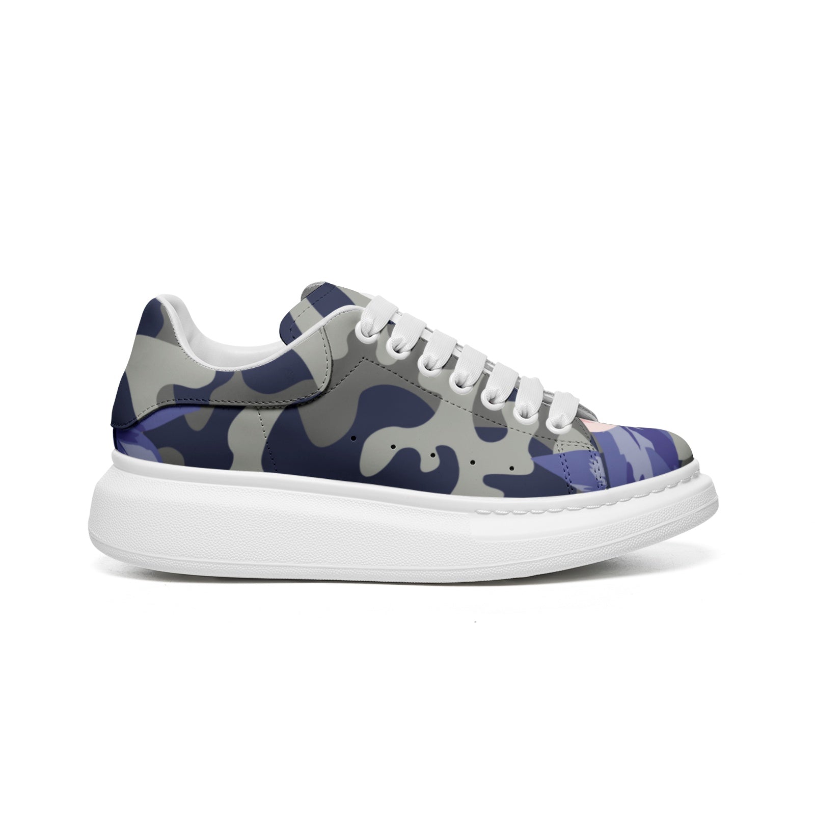 Pink Rose Camo McQueen Sneakers | Beautiful Floral Print Camo Colors