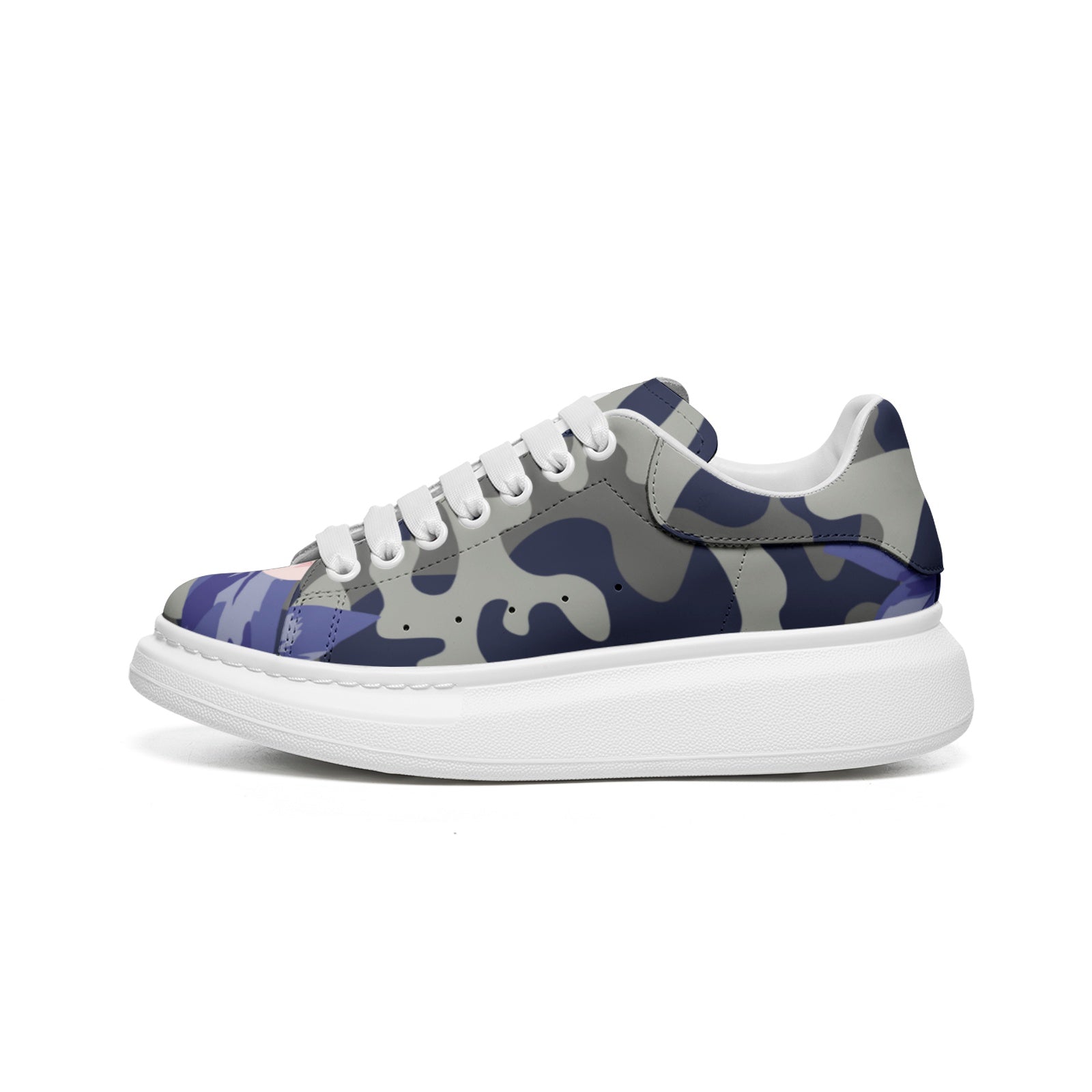 Pink Rose Camo McQueen Sneakers | Beautiful Floral Print Camo Colors