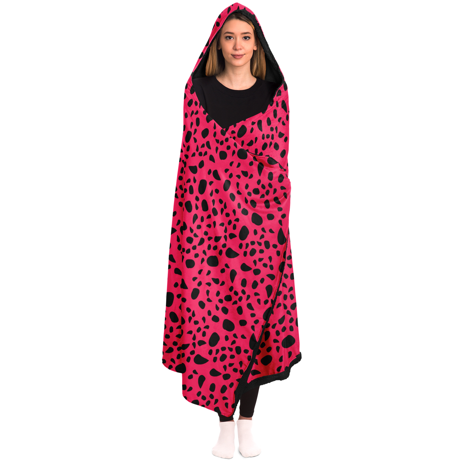 Blanket Hoodie | Pink Leopard Print | Microfleece Lining | Camo Colors