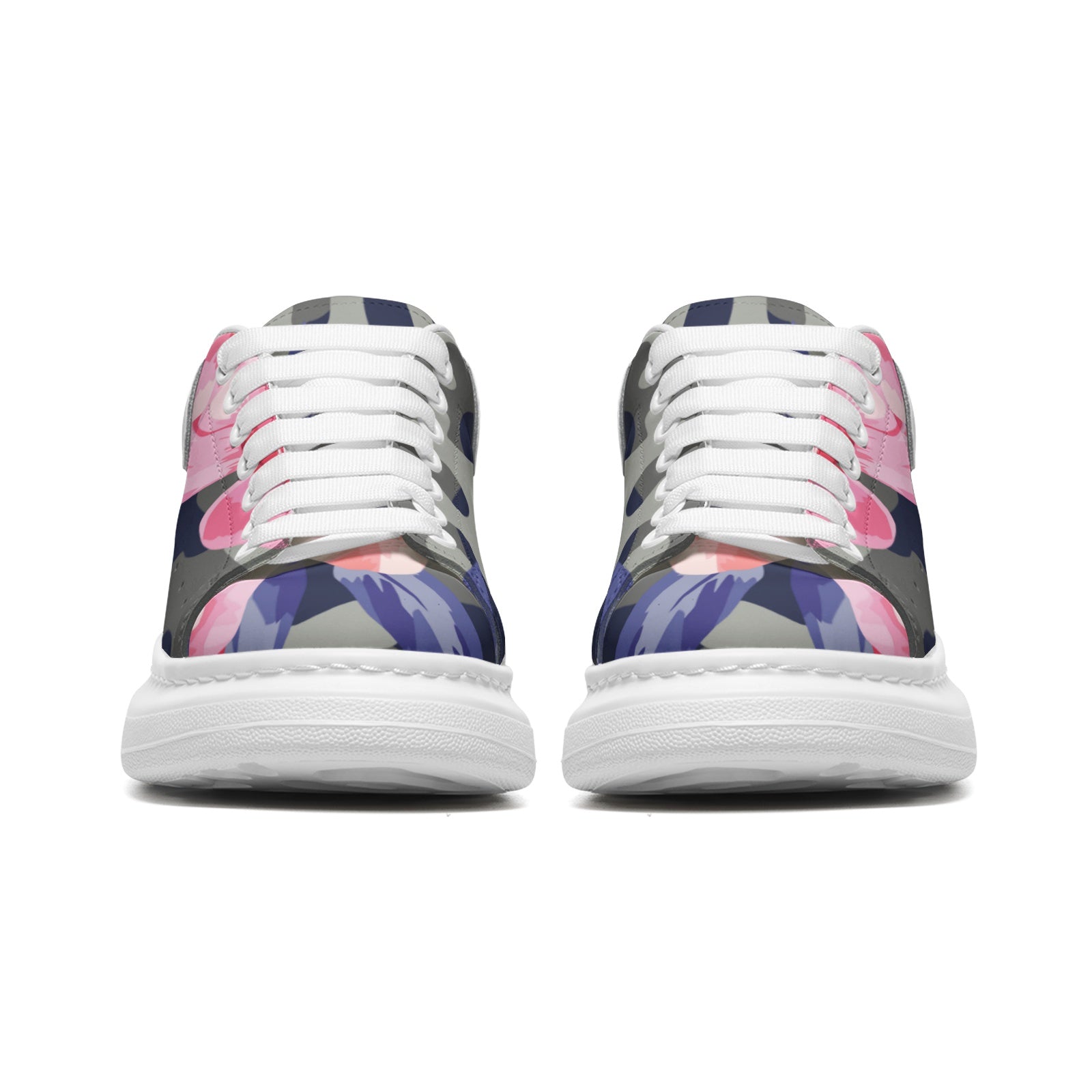 Pink Rose Camo McQueen Sneakers | Beautiful Floral Print Camo Colors