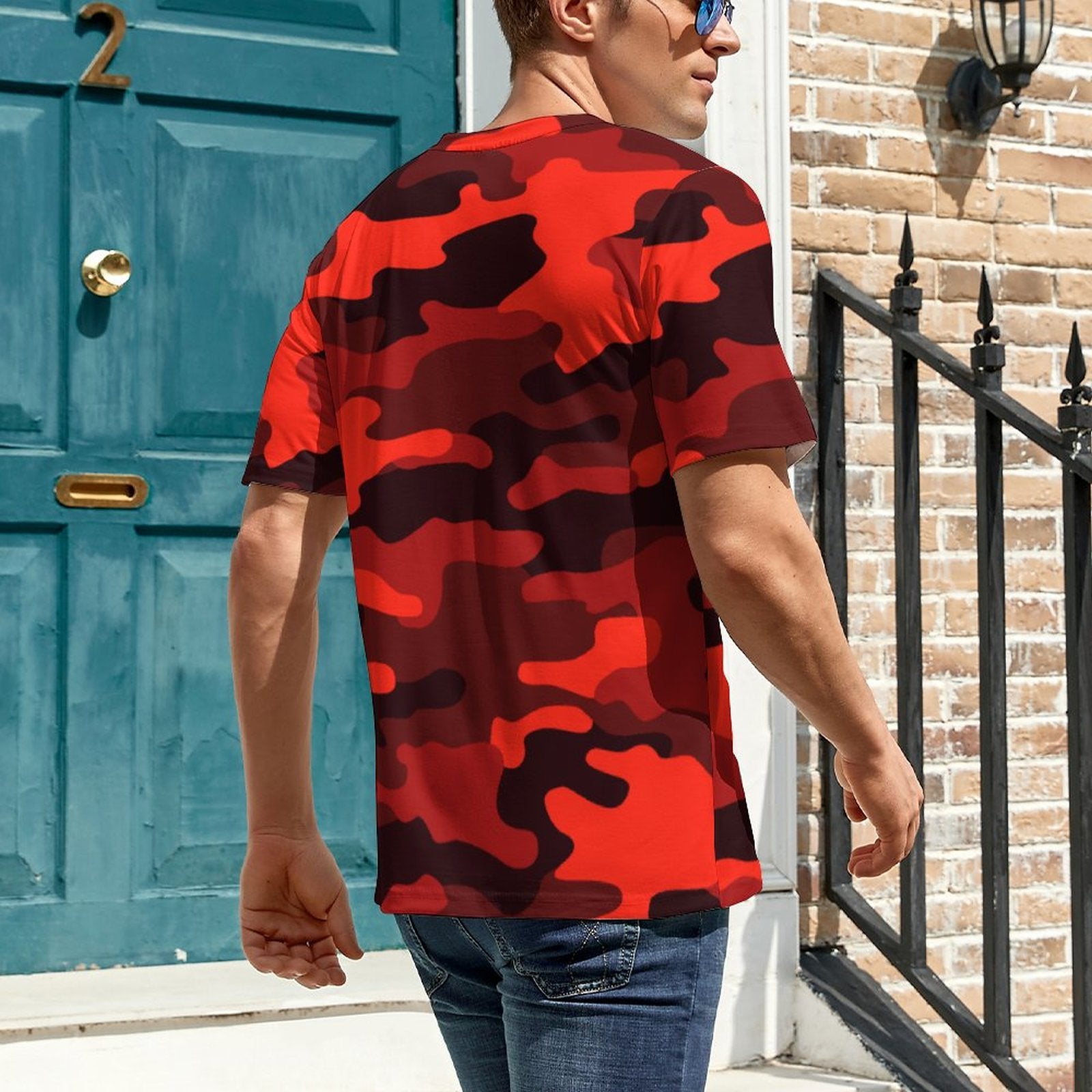 Camo Shirt | Scarlet Red & Black Camouflage T Camo Colors