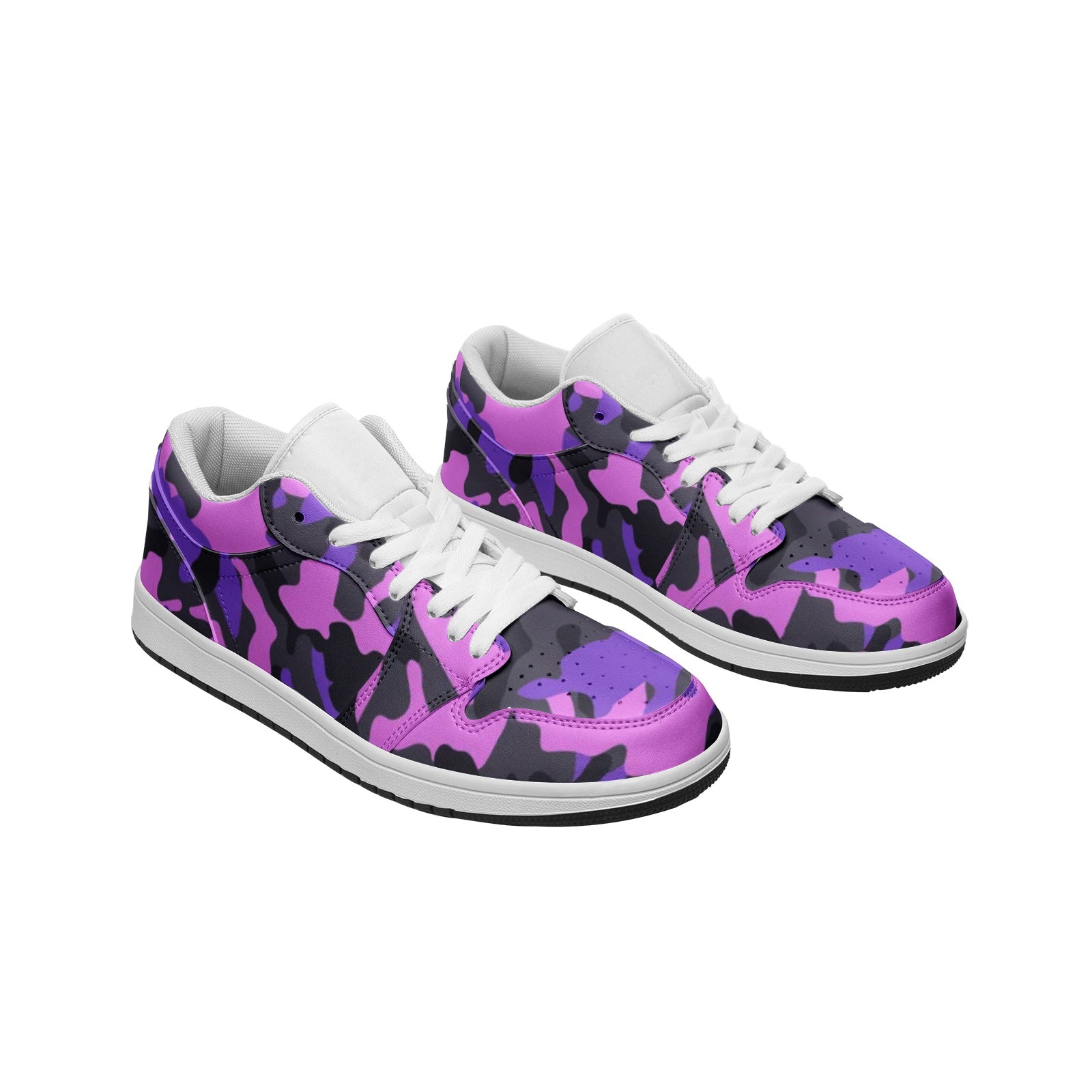 Camo Sneakers | Mixed Pink, Black & Indigo | Unisex Low Top Camo Colors