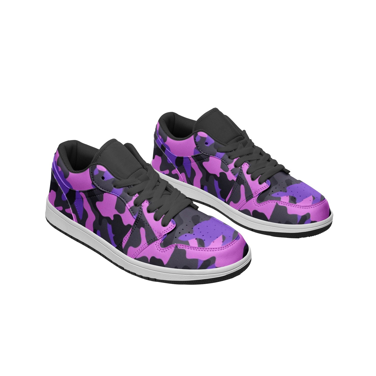 Camo Sneakers | Mixed Pink, Black & Indigo | Unisex Low Top Camo Colors