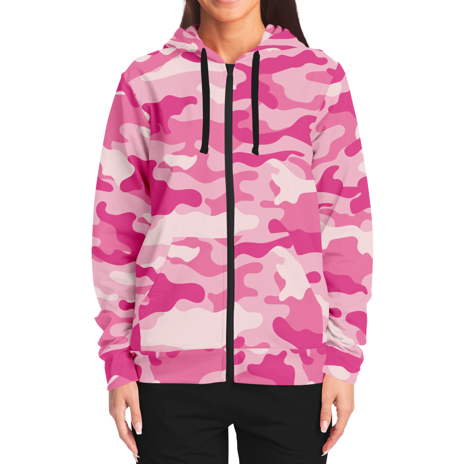 Zip-Up Hoodie | Lavender Pink Camouflage style Camo Colors