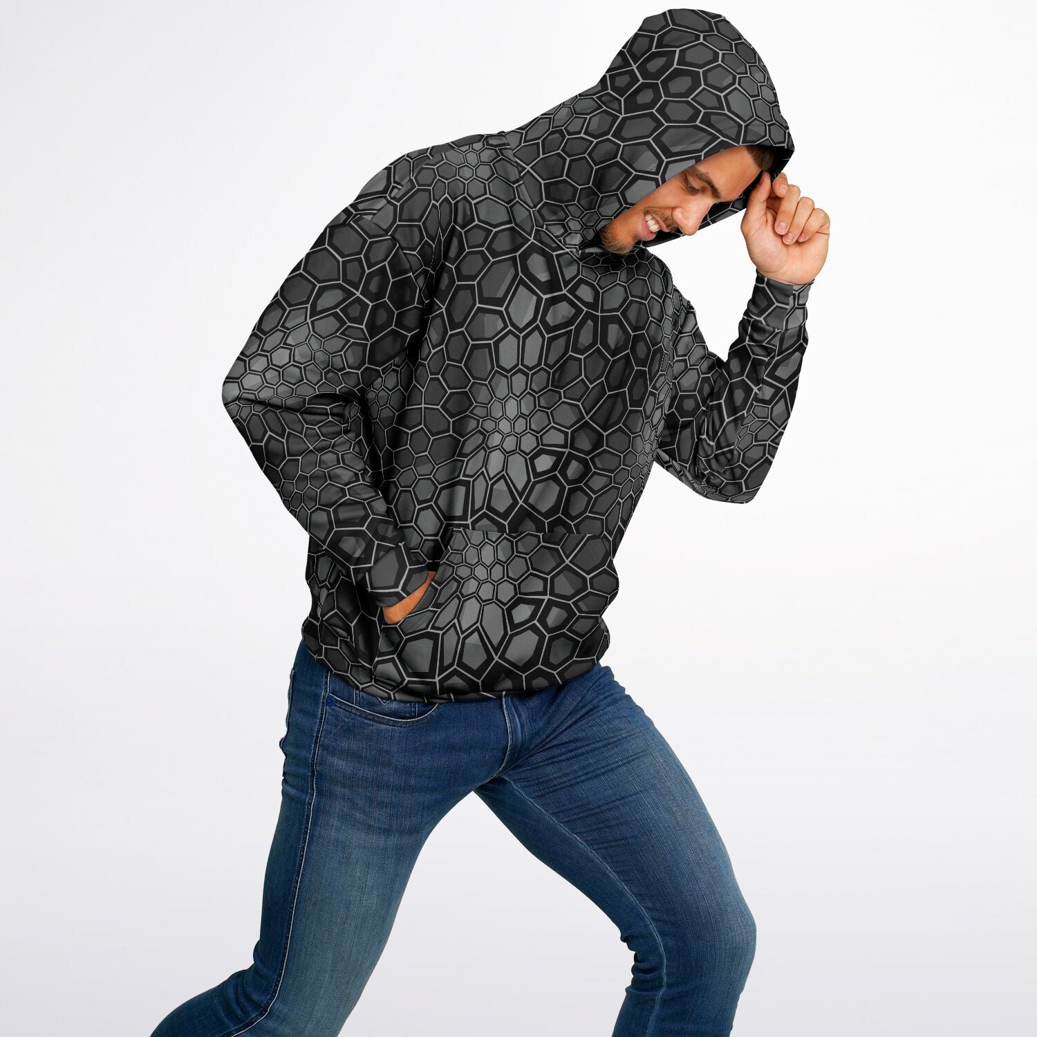 Oversized Camo Hoodie | Black Snake Hexagonal | Camo Colors