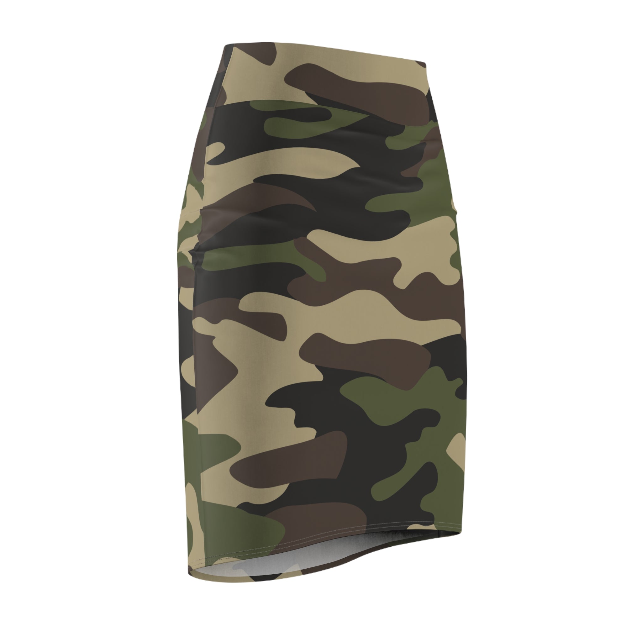 Camo Mini Skirt | Pencil Cut | Classic Green Camo Colors