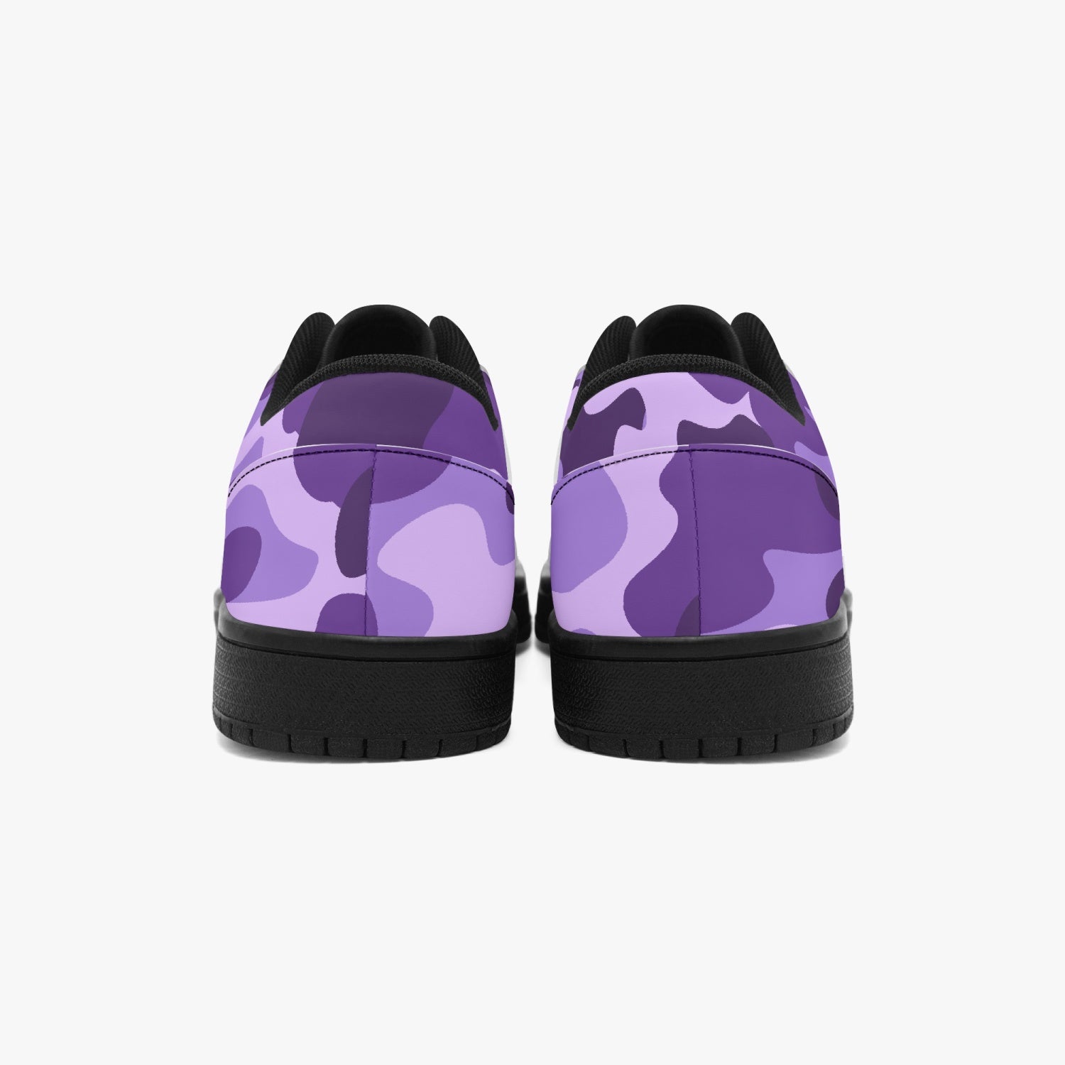 Camo Sneakers | Purple Blue Low-Top Leather Camouflage Shoes Camo Colors