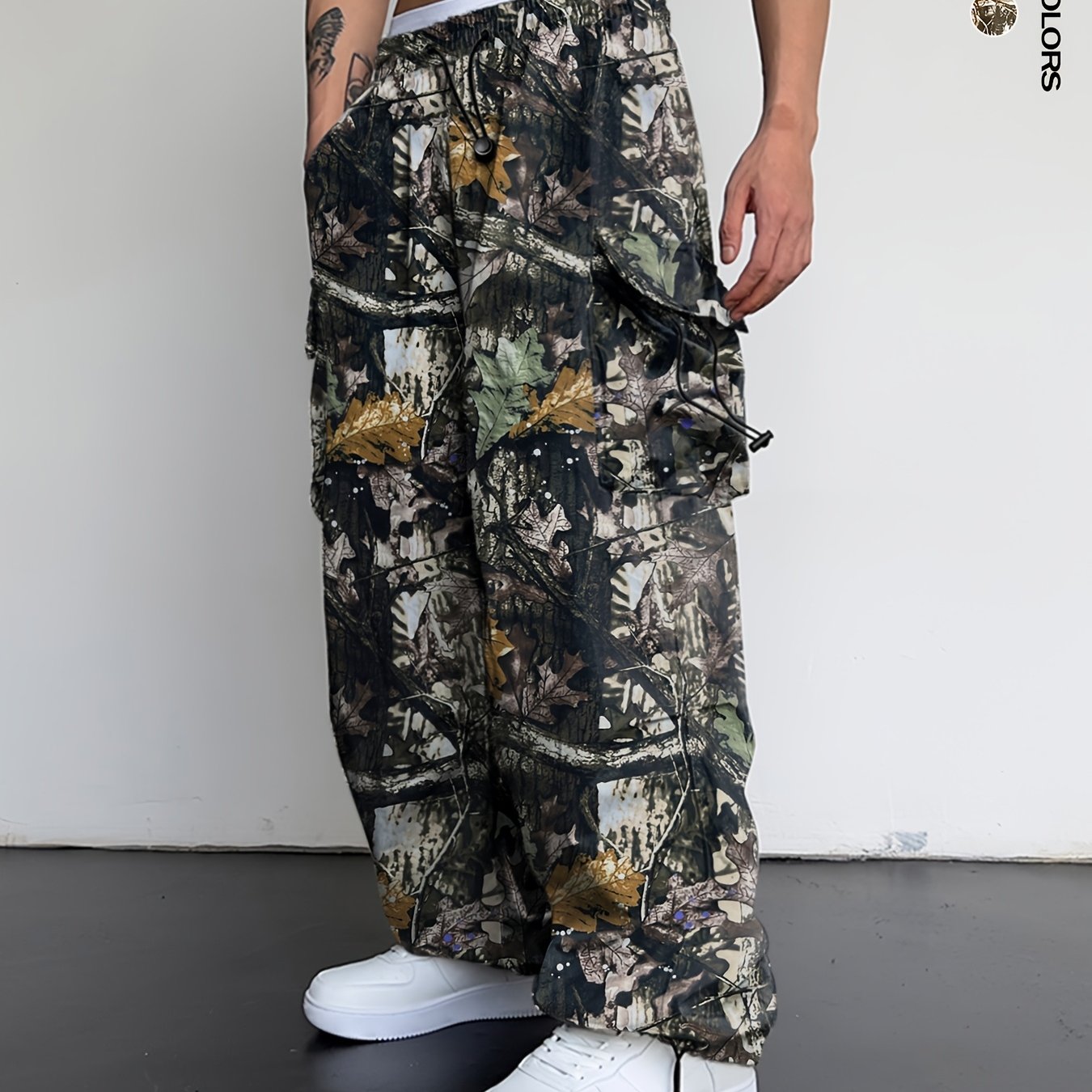 Men's Camo Cargo Pants with Multi-Pocket | Loose Fit Camo Colors