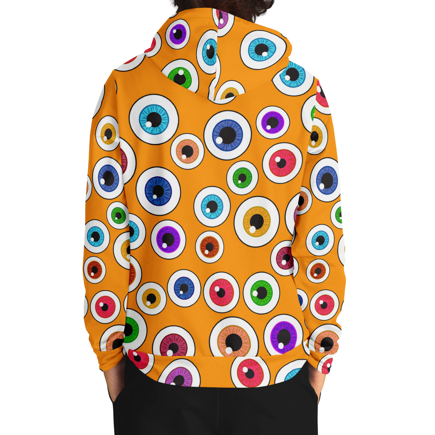 Orange Halloween Hoodie | Creepy Cute Eyeballs Camo Colors