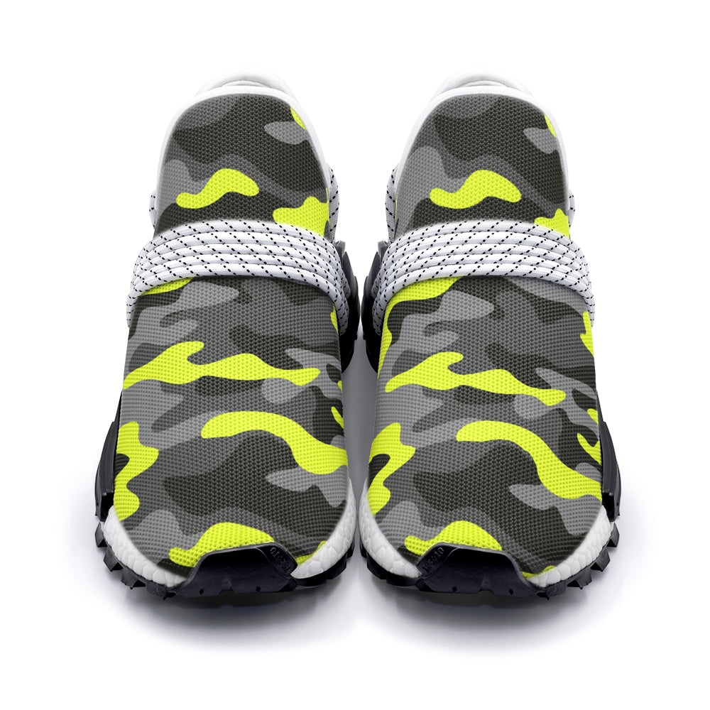 Lightweight Camo Sneakers | Yellow, Black, and Gray Camo Colors