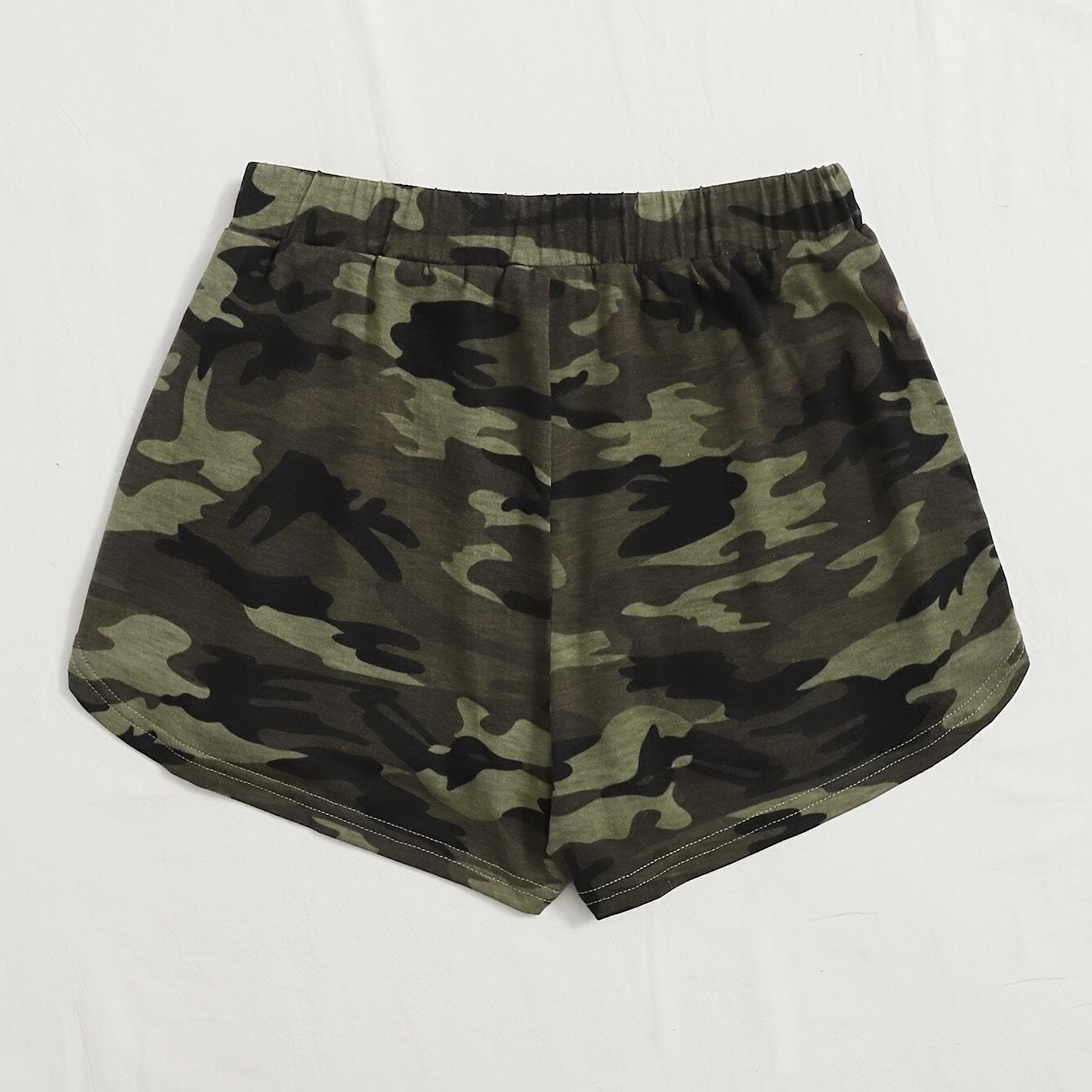 Women's Plus Size Camo Shorts: Tie Front, Spring & Summer Style Camo Colors