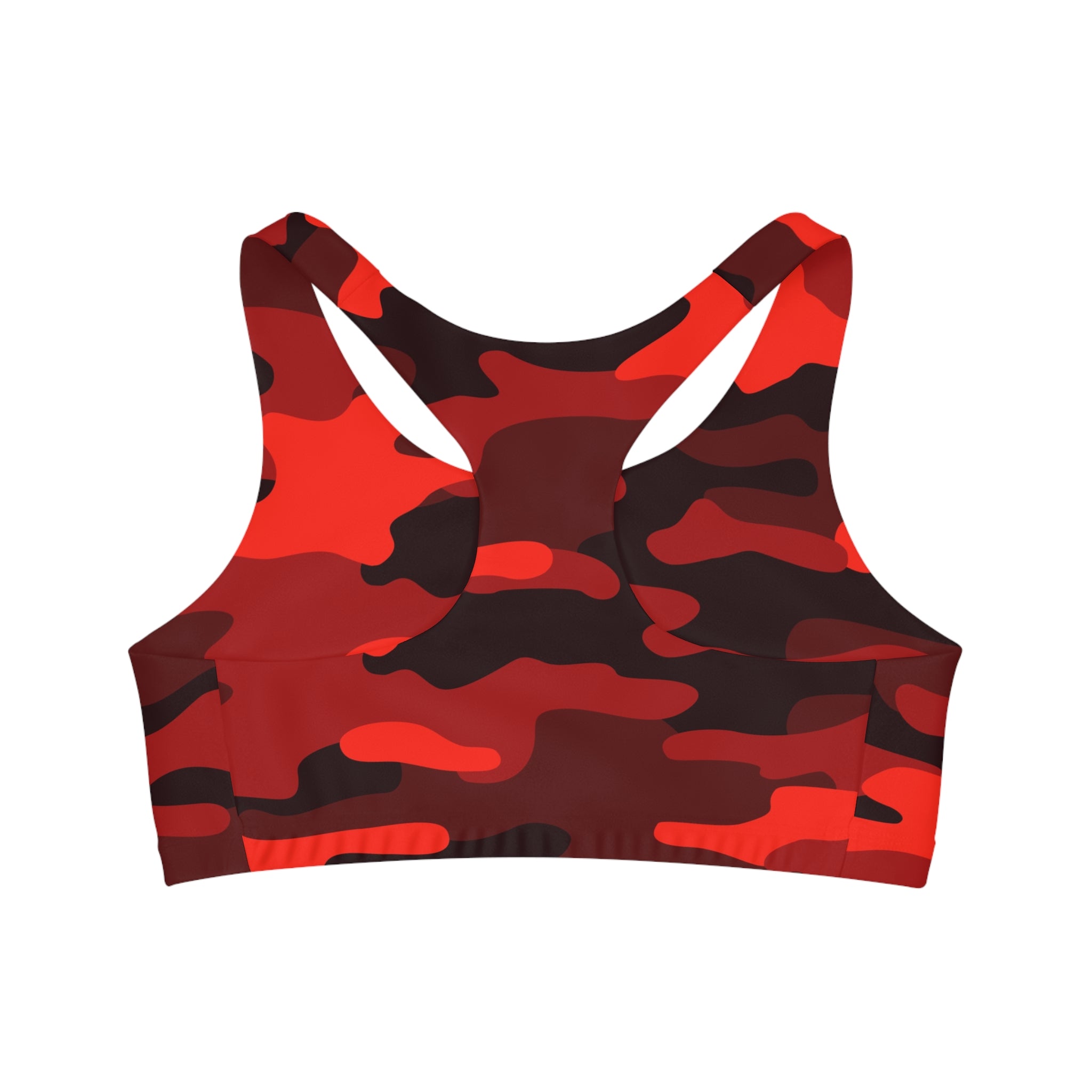 Camo Bra | Scarlet Red & Black Sports Camouflage Camo Colors