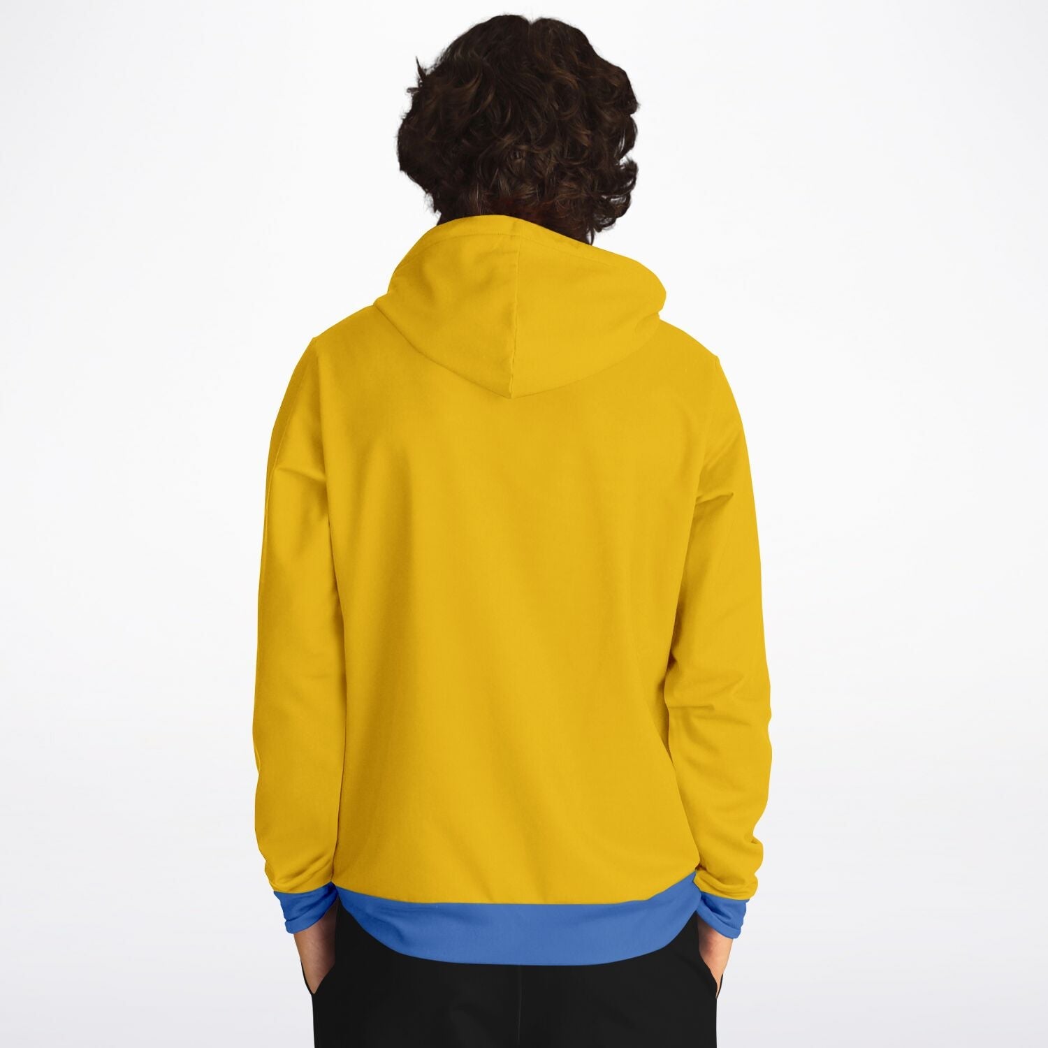 Digital Painting Hoodie in Blue and Yellow Camo Colors