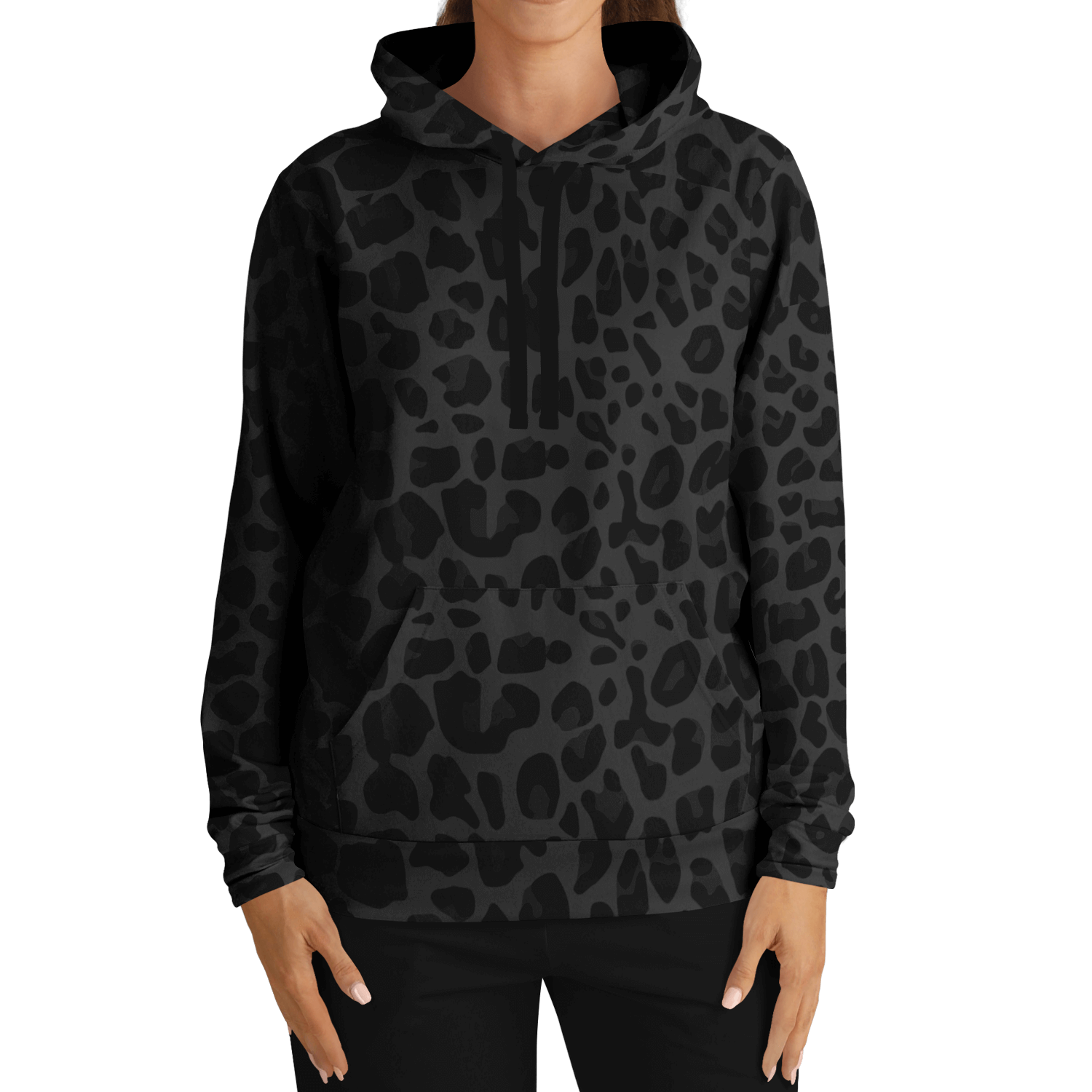 Black Leopard Print Hoodie | Puma Pattern | Camo Colors