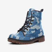Military Blue Camo Boots | Lightweight Leather Camo Colors
