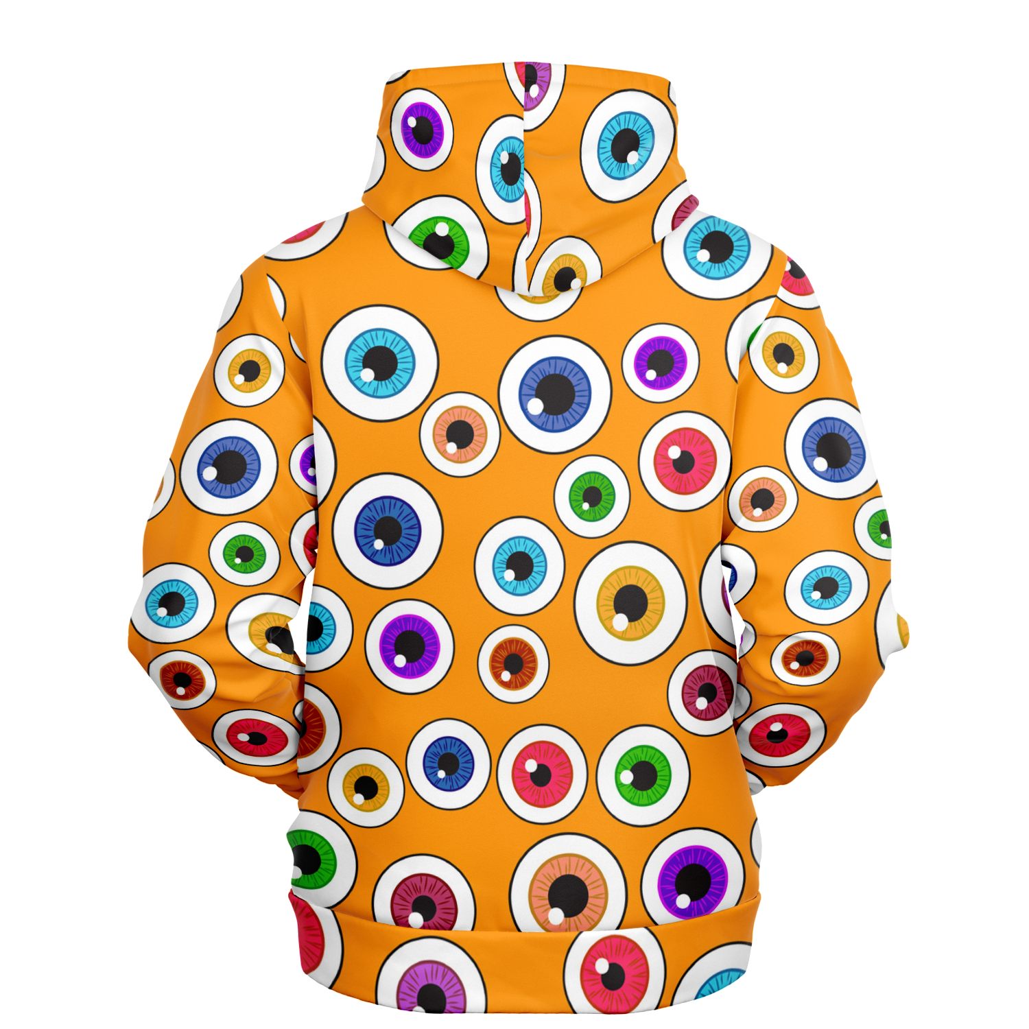 Orange Halloween Hoodie | Creepy Cute Eyeballs Camo Colors