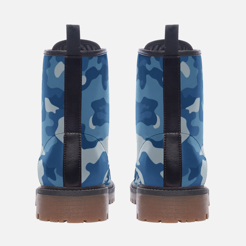 Military Blue Camo Boots | Lightweight Leather Camo Colors