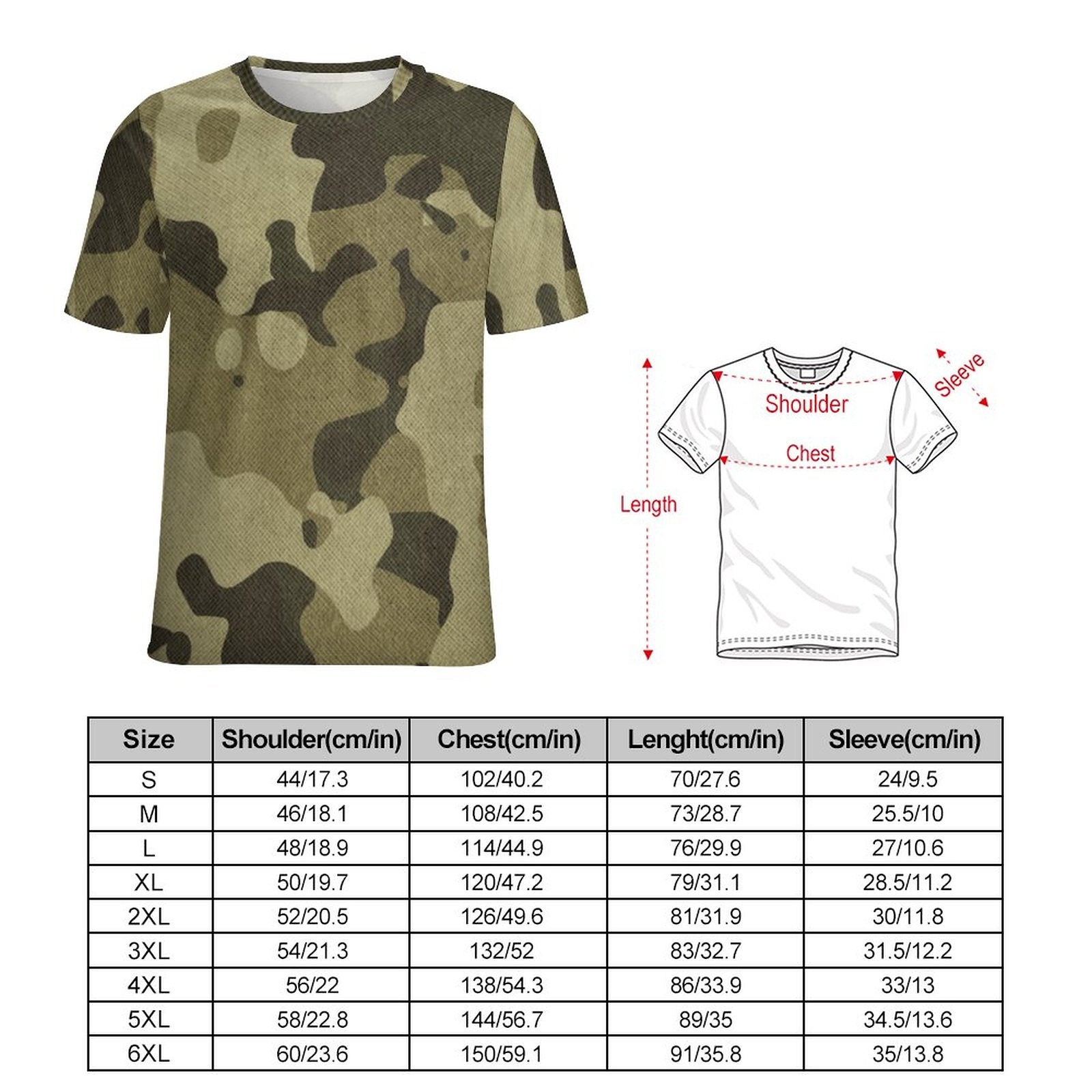 Camo Shirt | Green Fabric T Camo Colors