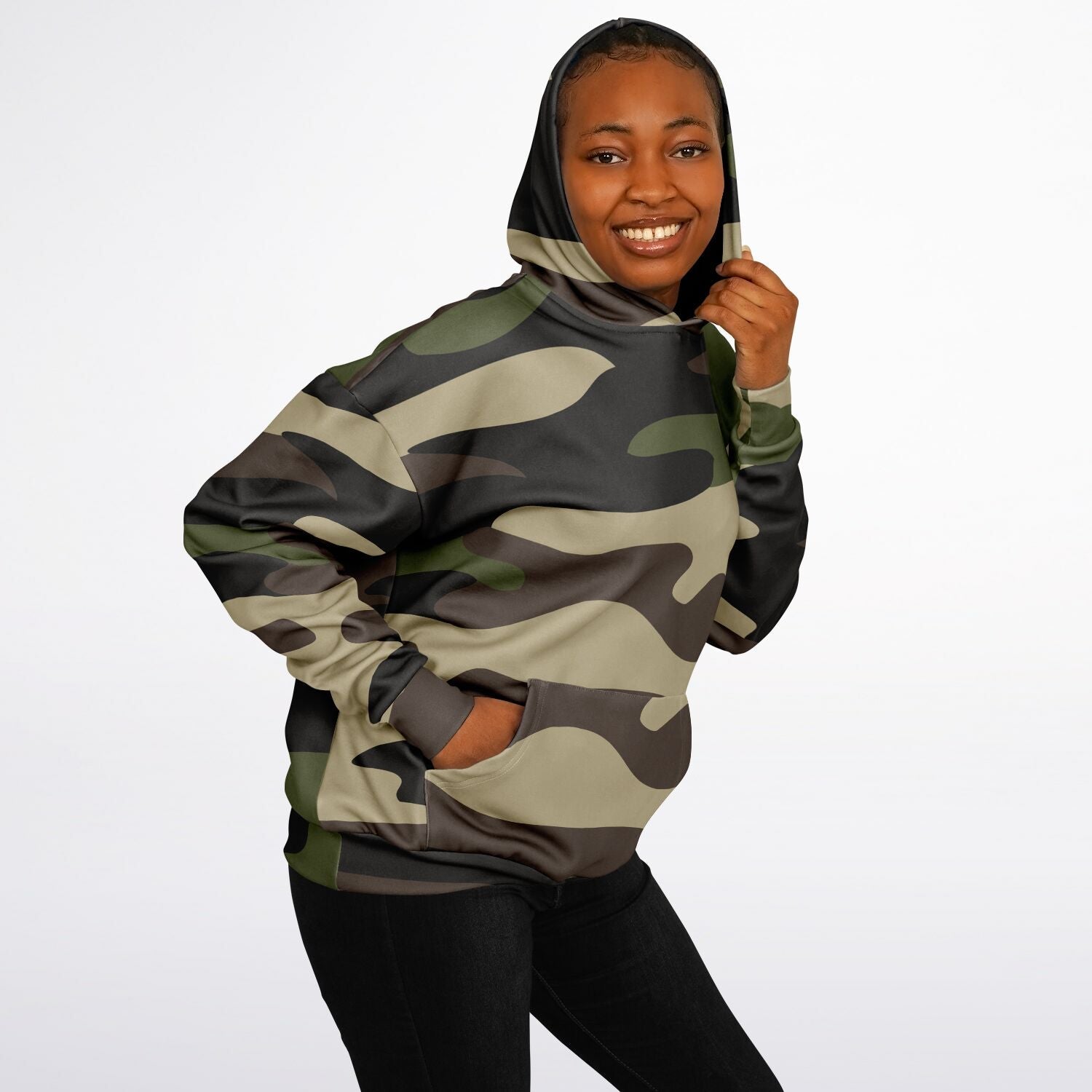 Green Oversized Camo Hoodie | Classic Camouflage Print | Camo Colors