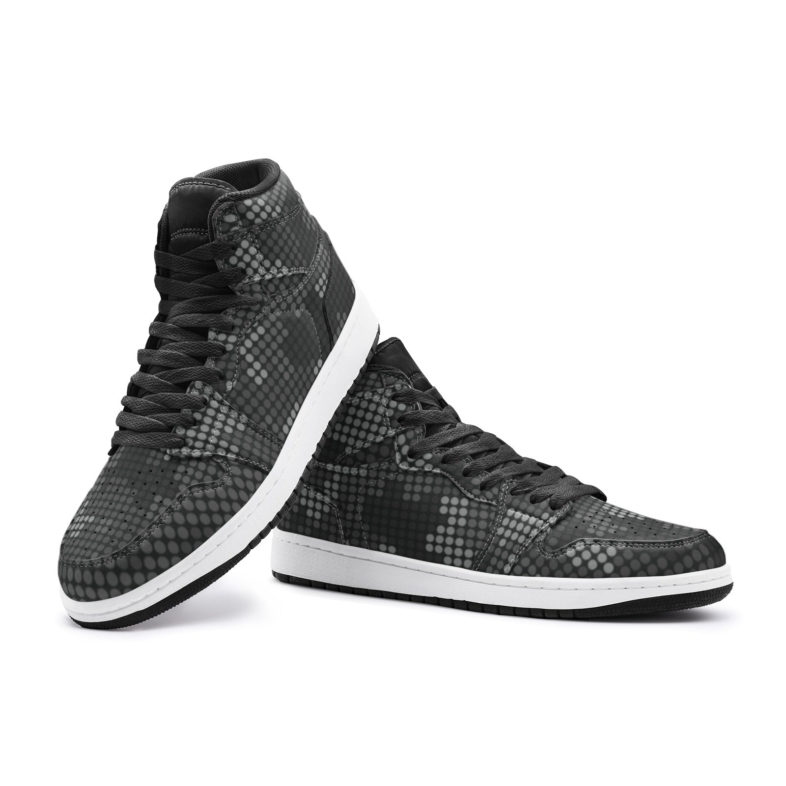 Black Camo Sneakers AJ 1 | High Top | Stylish Pixel Camouflage Camo Colors