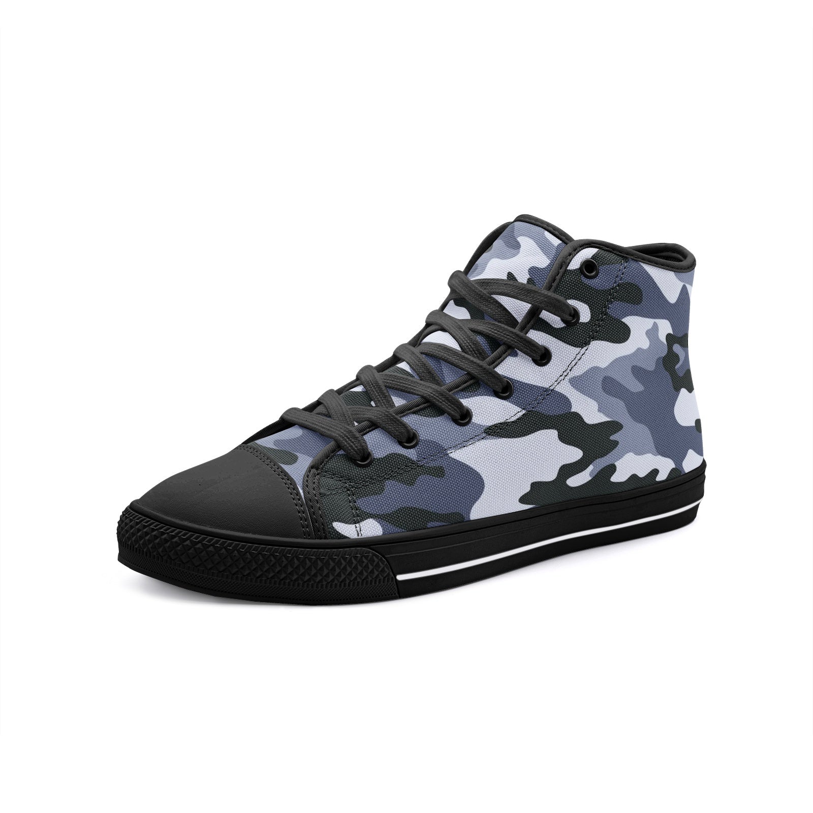 Camo Shoes | High Top Canvas | Light Blue Camouflage Camo Colors