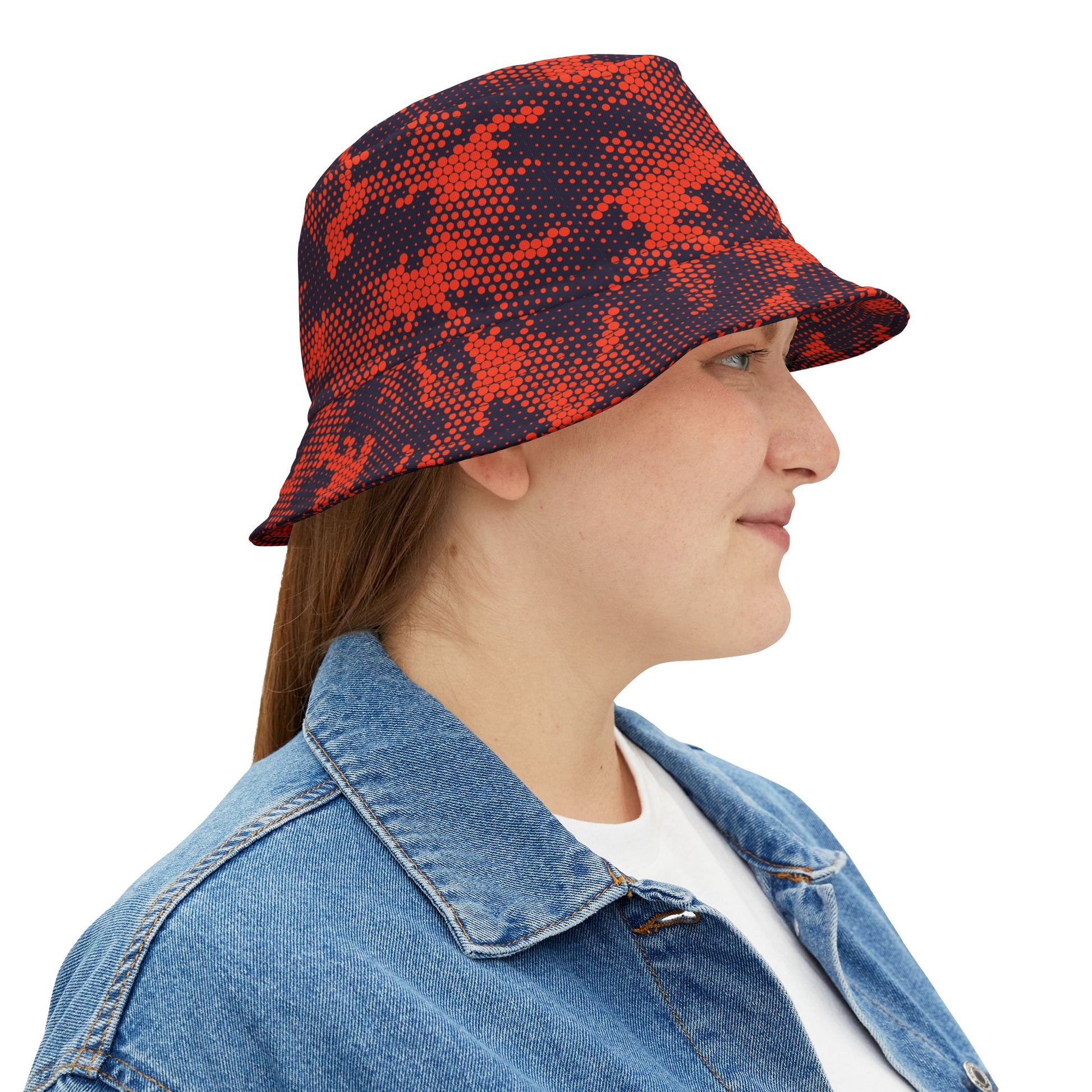 Camo Bucket Hat | Orange & Blue Camouflage Camo Colors