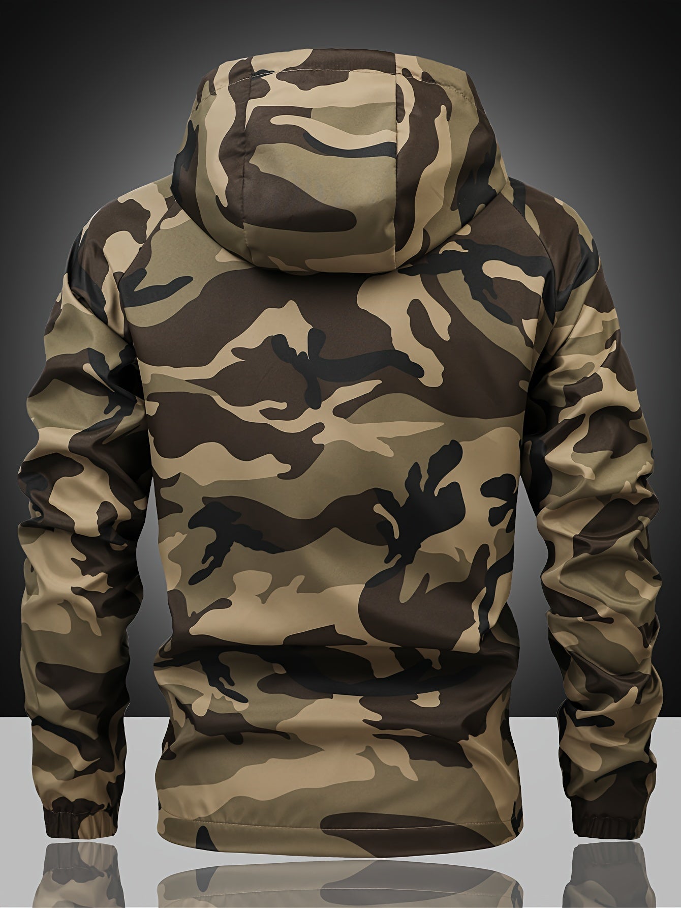 Long Sleeve Hooded Zipper Jacket for Men Camo Colors