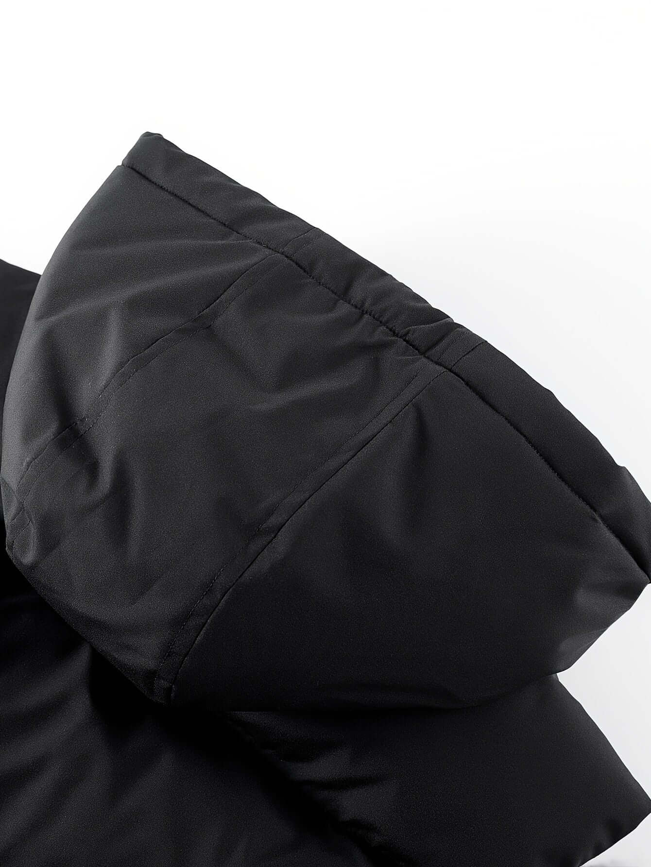 Men's Fleece-Lined Hooded Vest | Stylish Black and Camo Collar Camo Colors