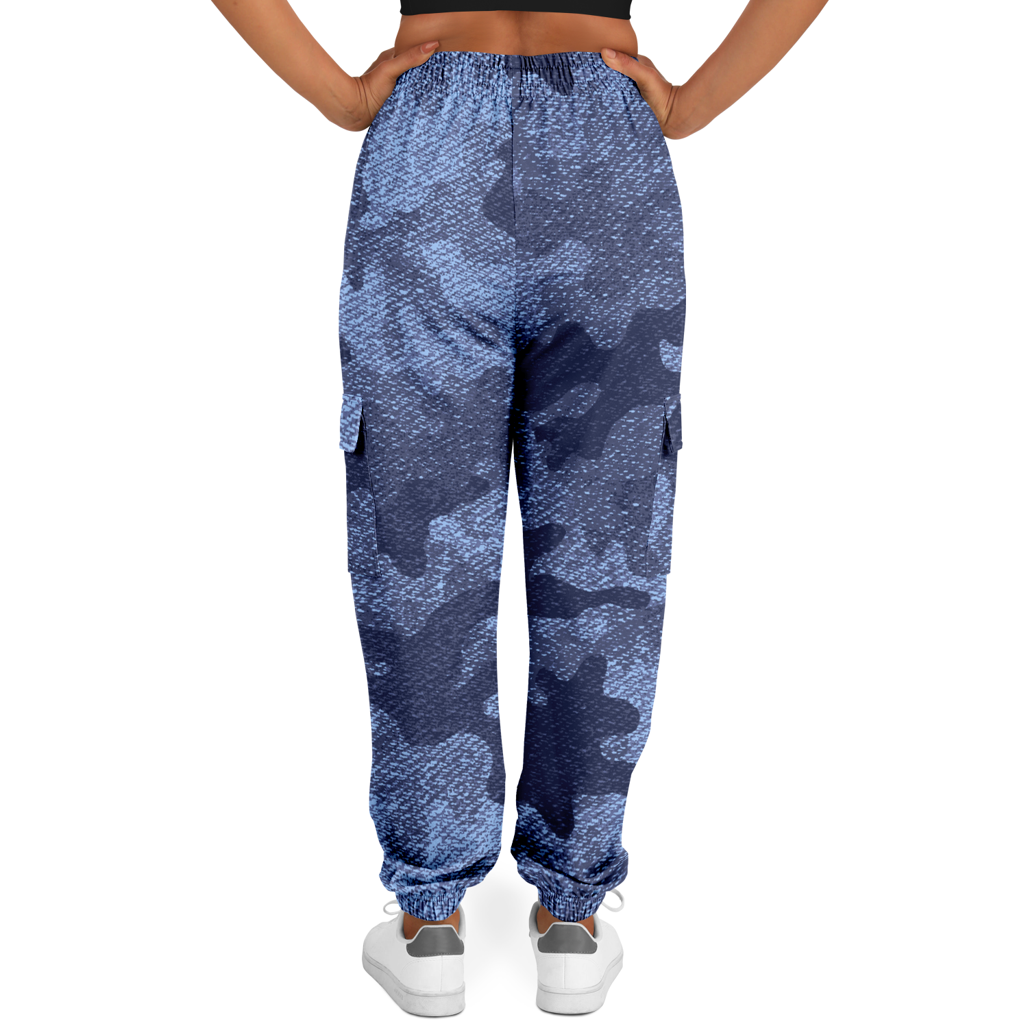 Camo Cargo Pants | Unisex | Blue Denim Camouflage Camo Colors