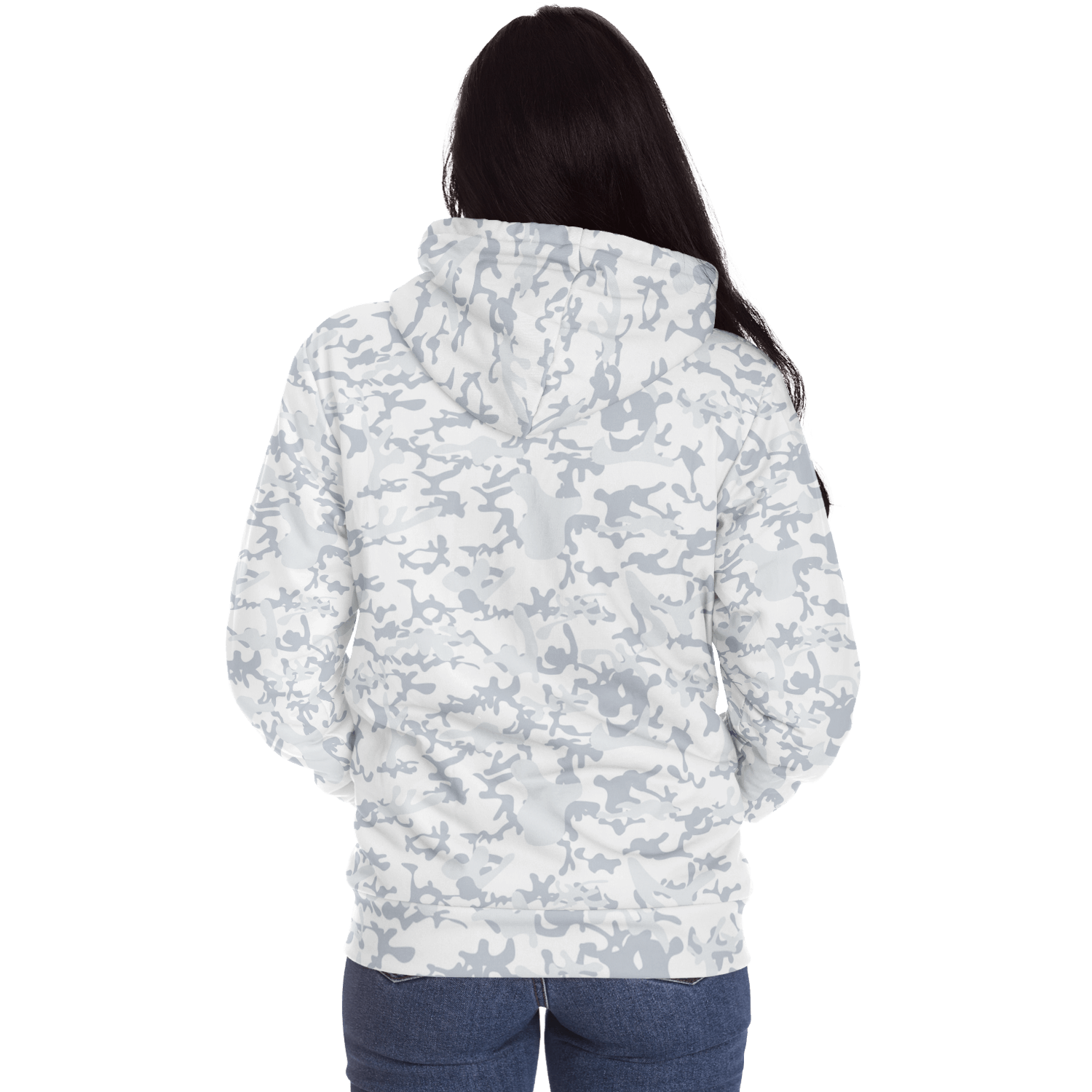 Microfleece Zip Hoodie | Army Snow Camouflage Camo Colors