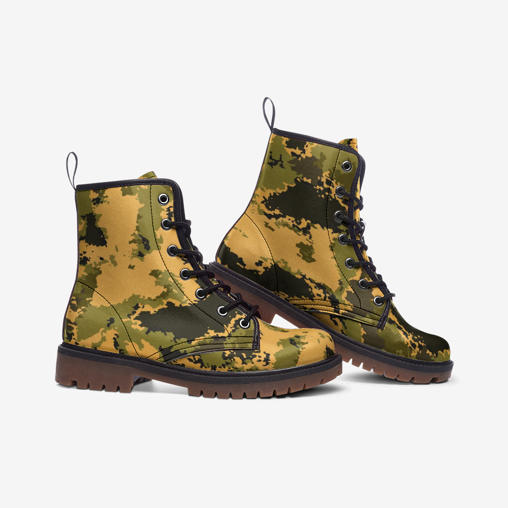 Desert Green Camo Boots | Lightweight Leather Camo Colors