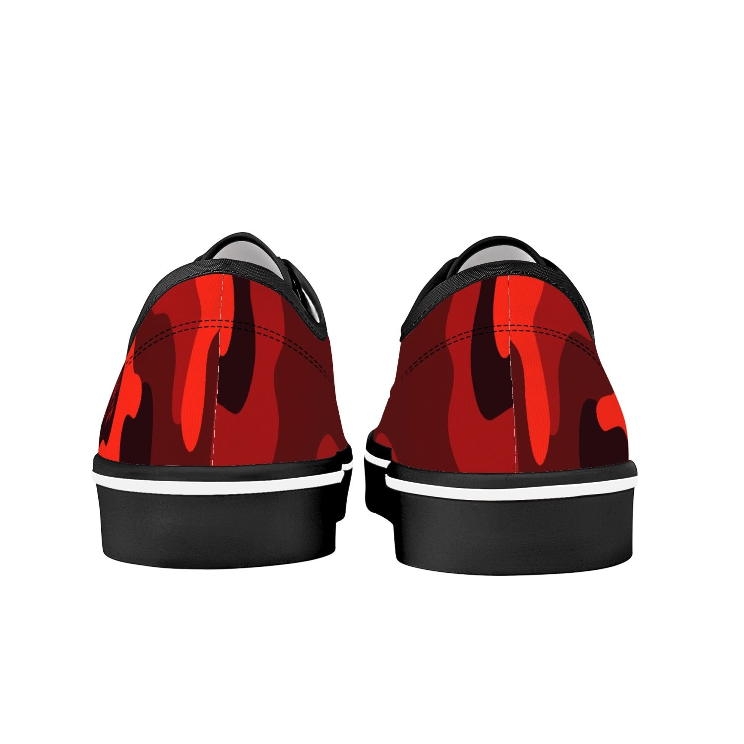 Camo Skate Shoes | Scarlet Red & Black Camouflage Camo Colors