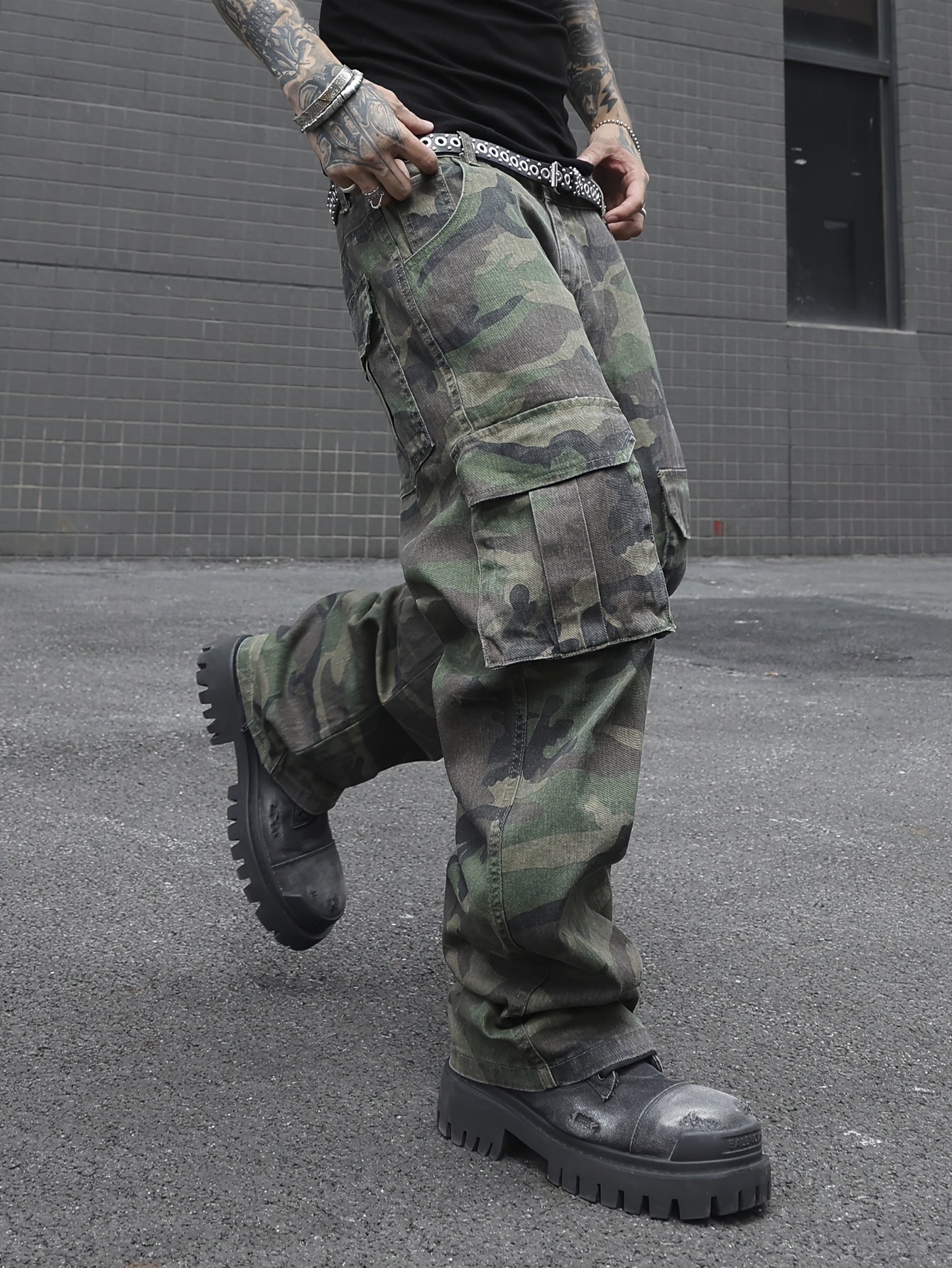 Men's Camo Denim Wide-Leg Jeans | PLUS SIZE Camo Colors