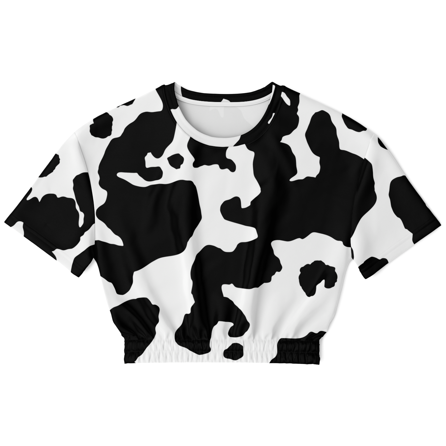 Camo Crop Top Sweatshirt | Black & White Cow Camo Colors