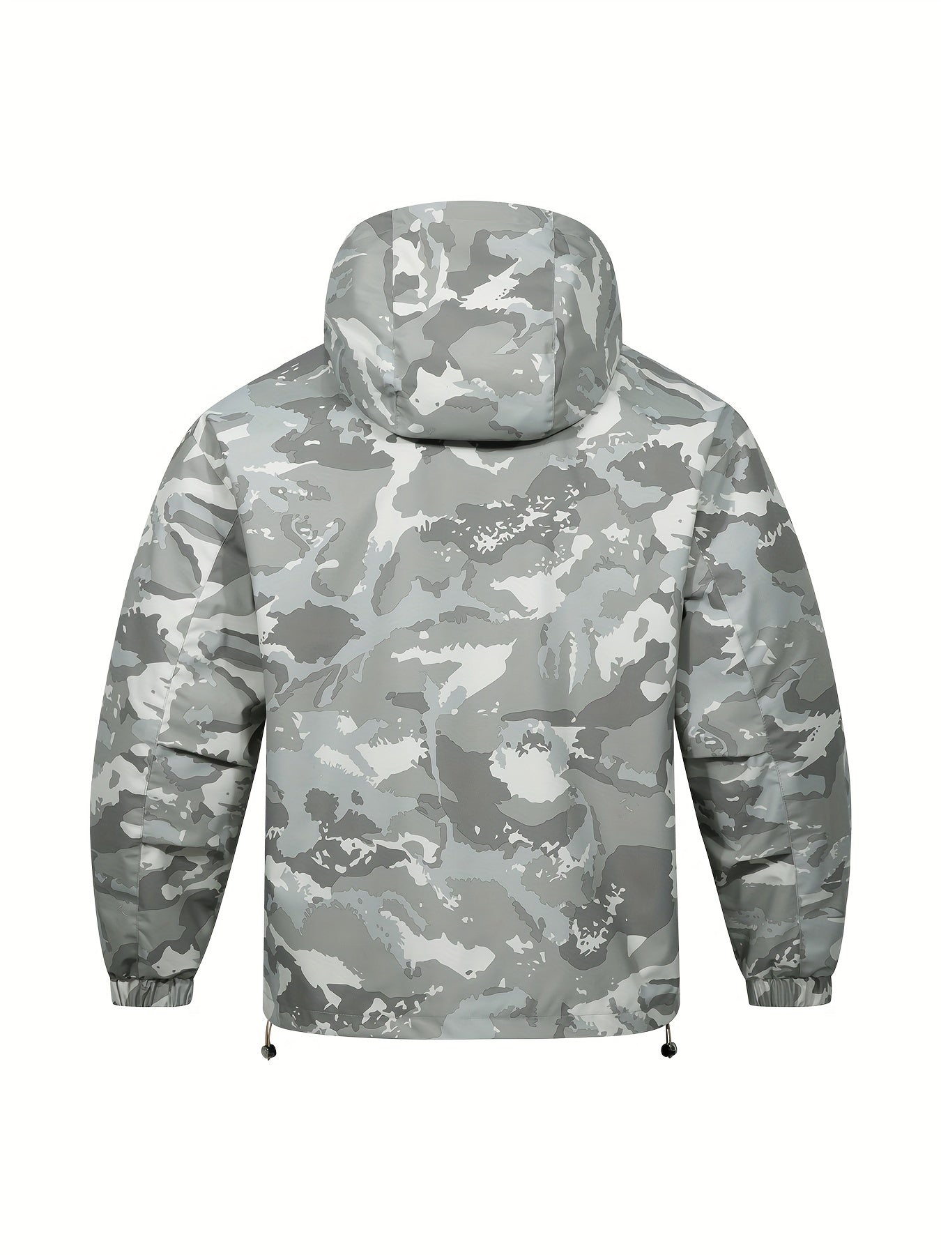 Men's Camo Windbreaker Jacket with a Hood | Multi Pocket Cargo Jacket Camo Colors