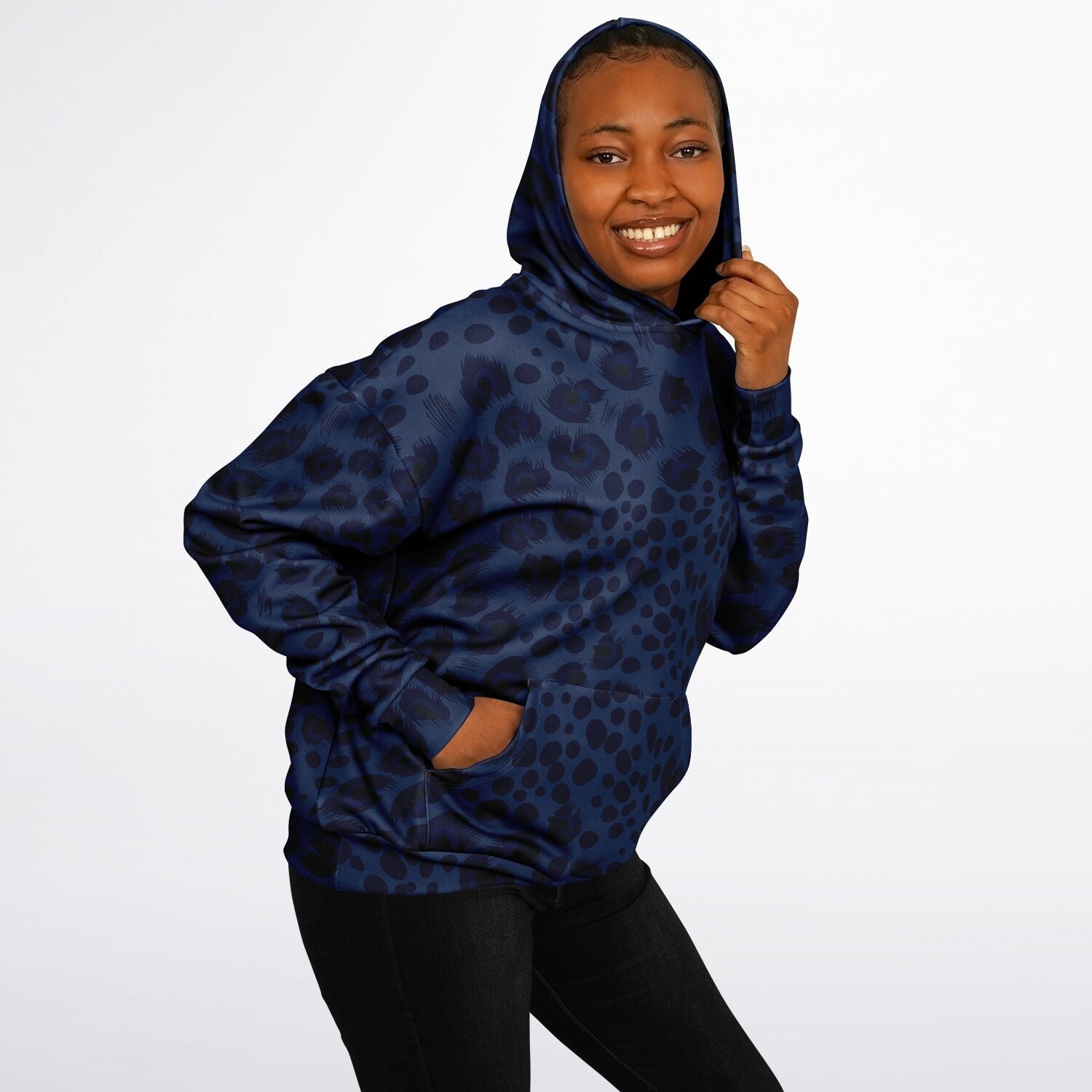 Oversized Leopard Hoodie | Deep Blue | Camo Colors