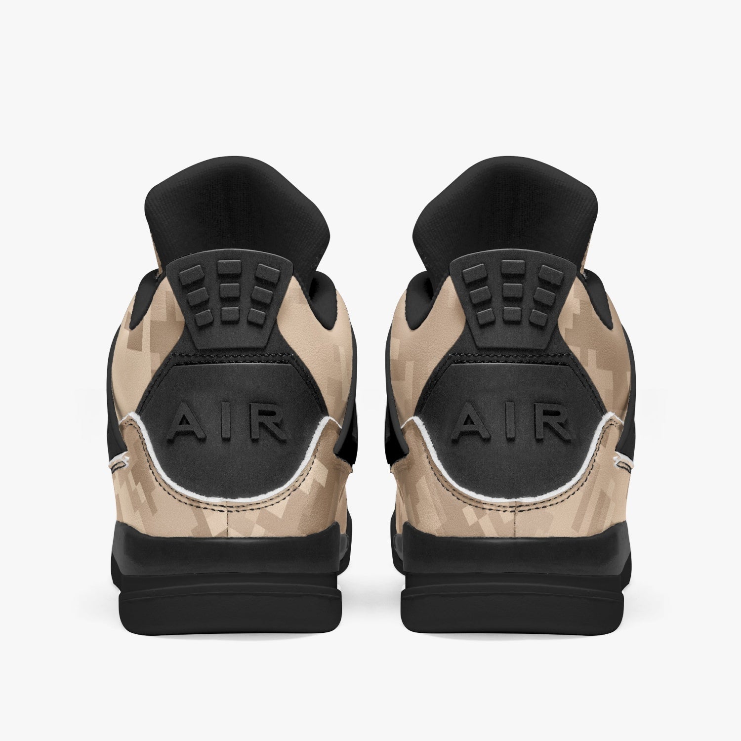 Camo Jordans AJ4 | Brown Pixel | Black Sole Camo Colors