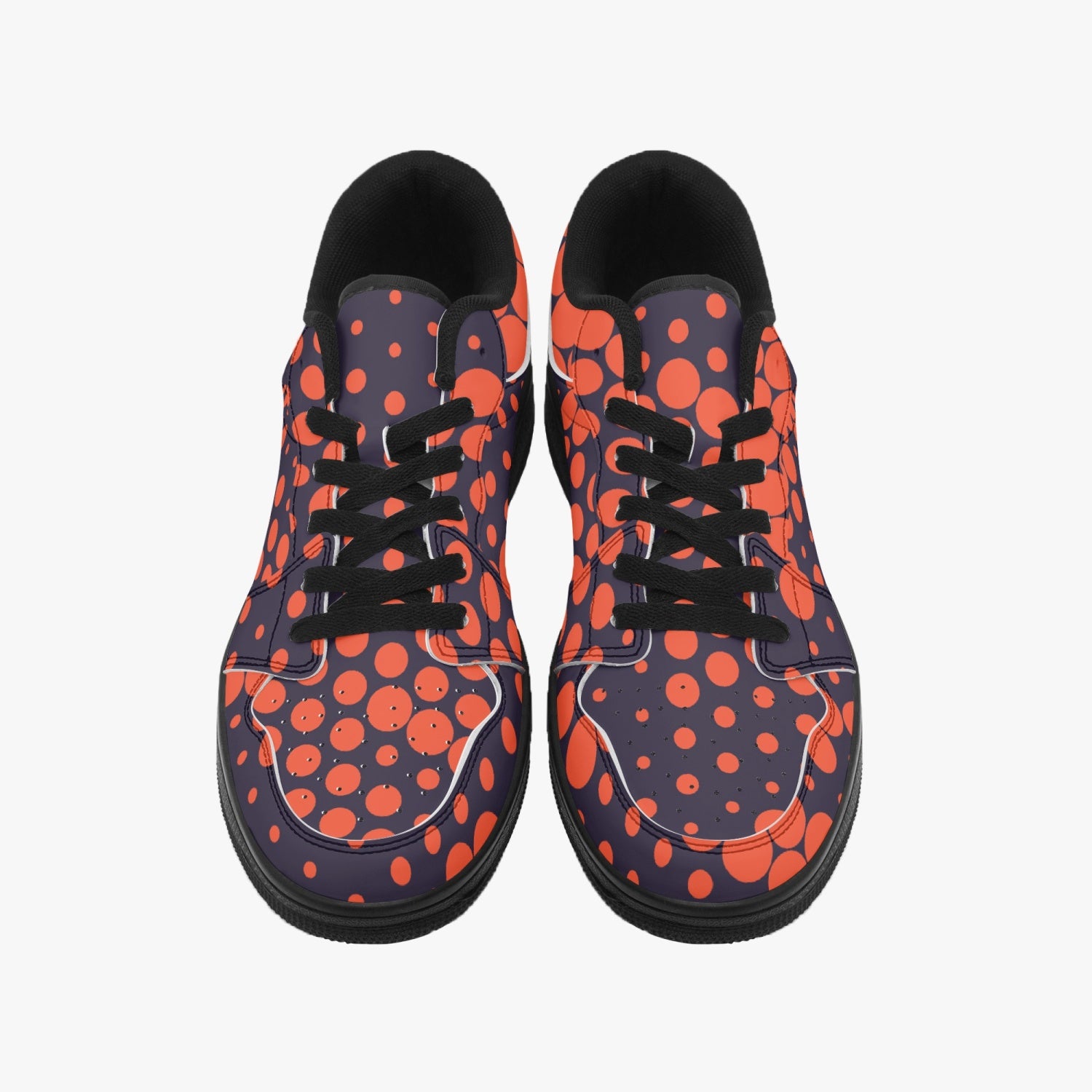 Camo Sneakers | Orange Blue Low-Top Leather Shoes Camo Colors