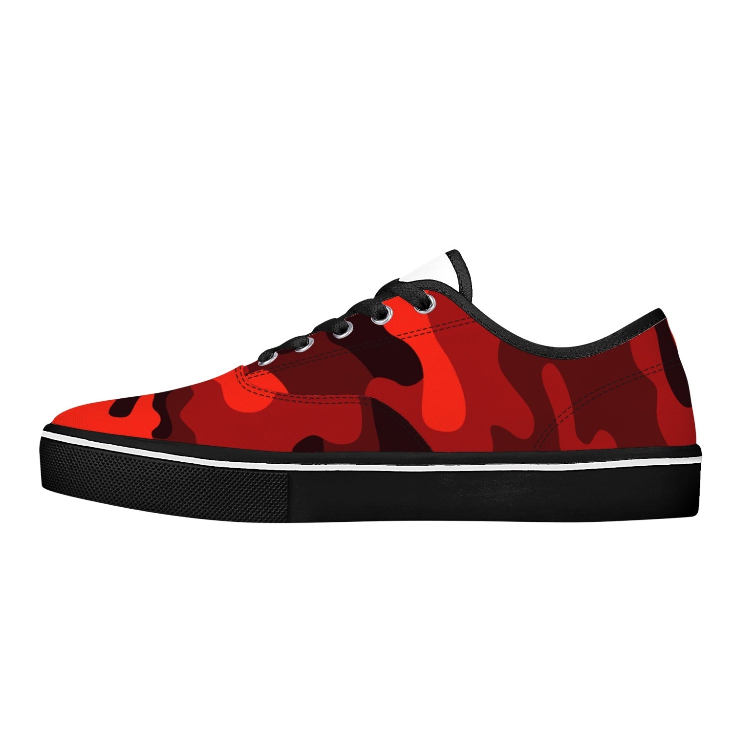 Camo Skate Shoes | Scarlet Red & Black Camouflage Camo Colors