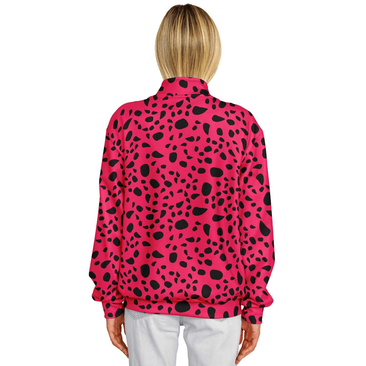 Baseball Jacket | Leopard Print in Pink and Black Camo Colors