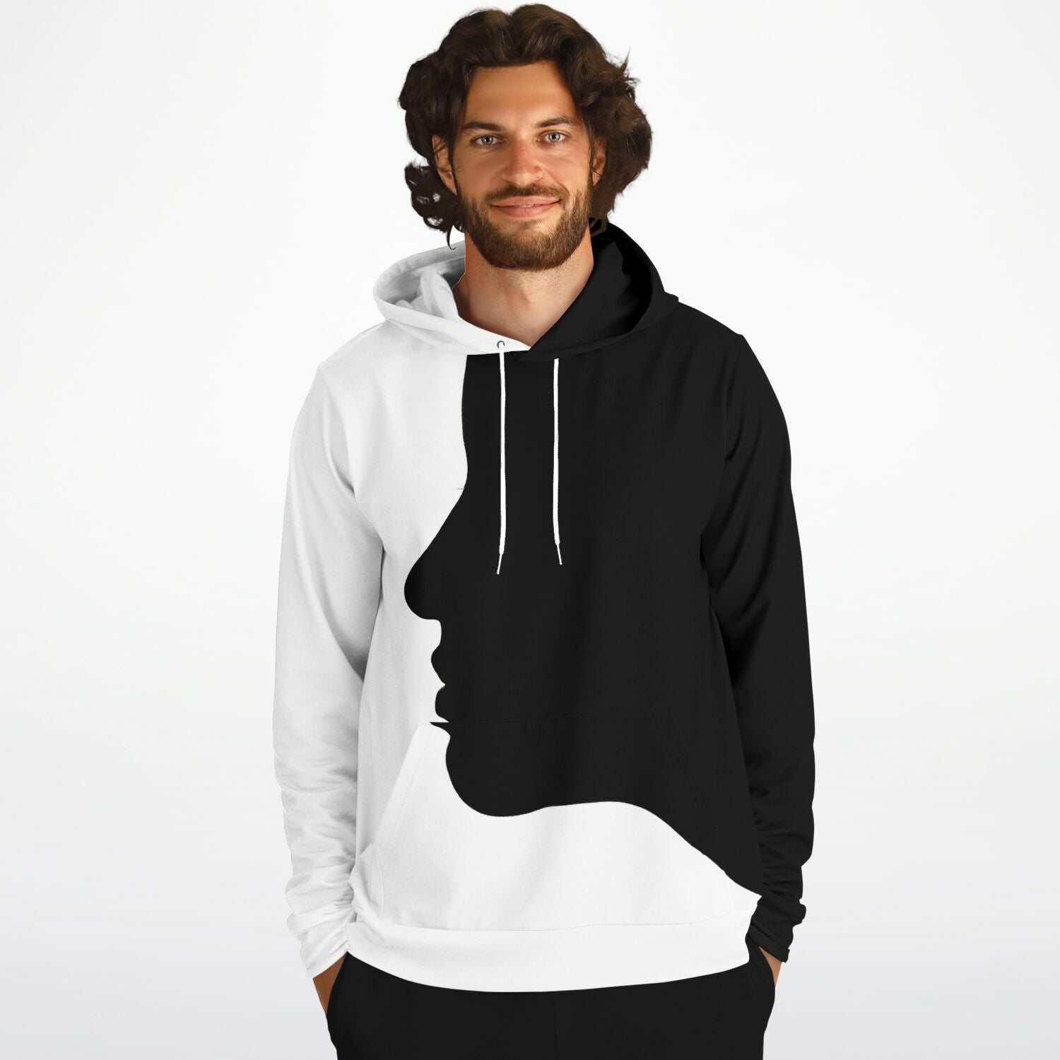 Streetwear Hoodie | Black & White Silhouette Camo Colors