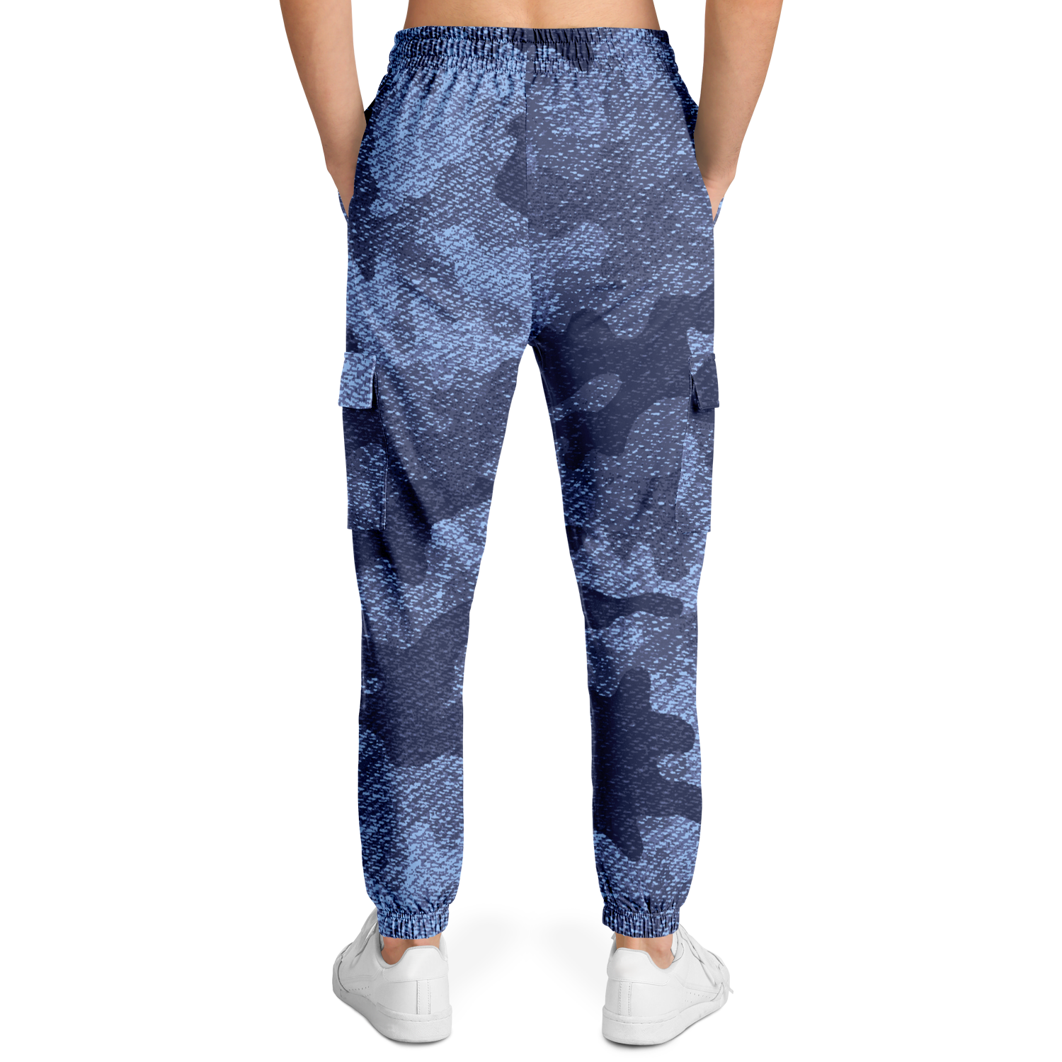 Camo Cargo Pants | Unisex | Blue Denim Camouflage Camo Colors