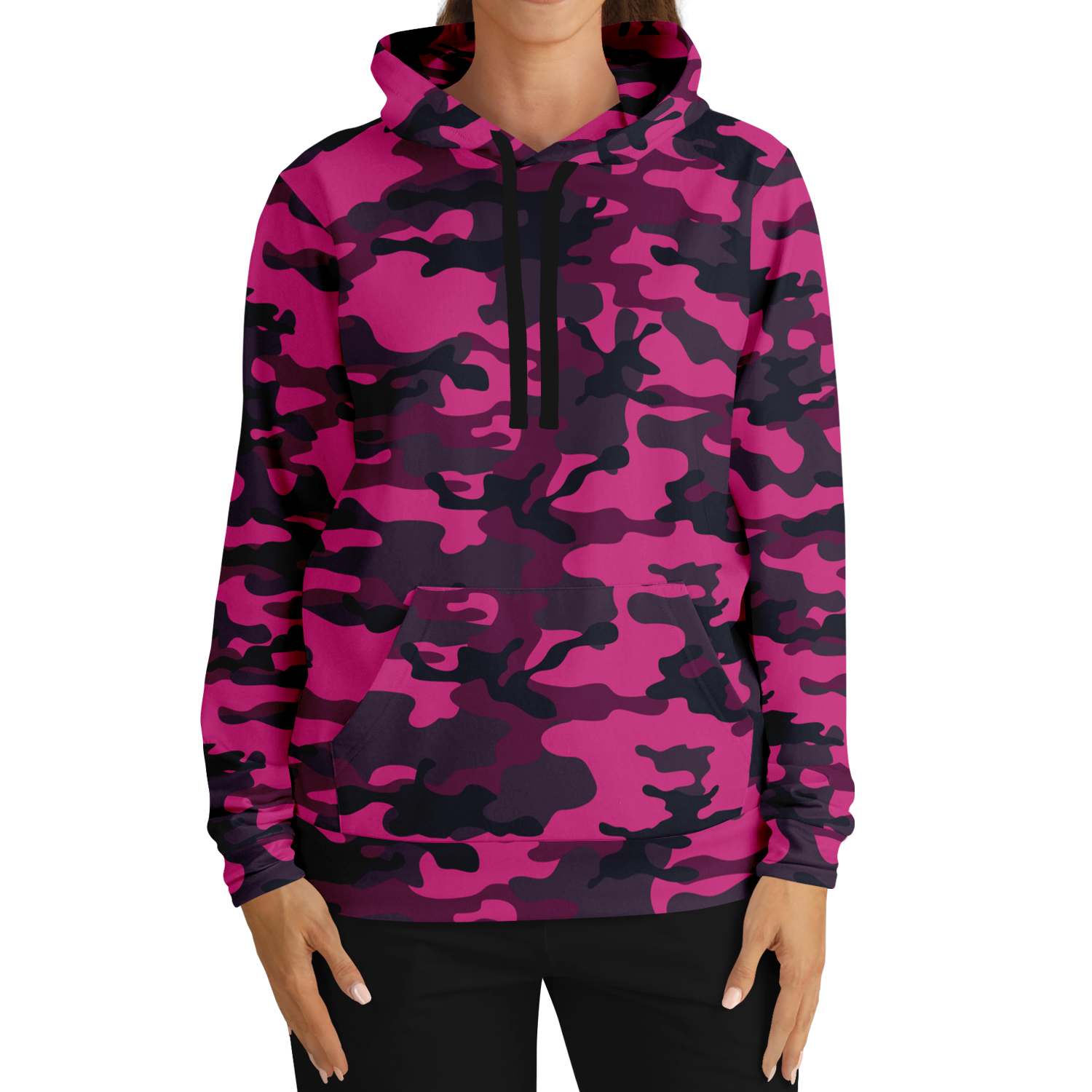 Pink Camo Hoodie | Onyx & Deep Blue Mixed Camouflage Camo Colors