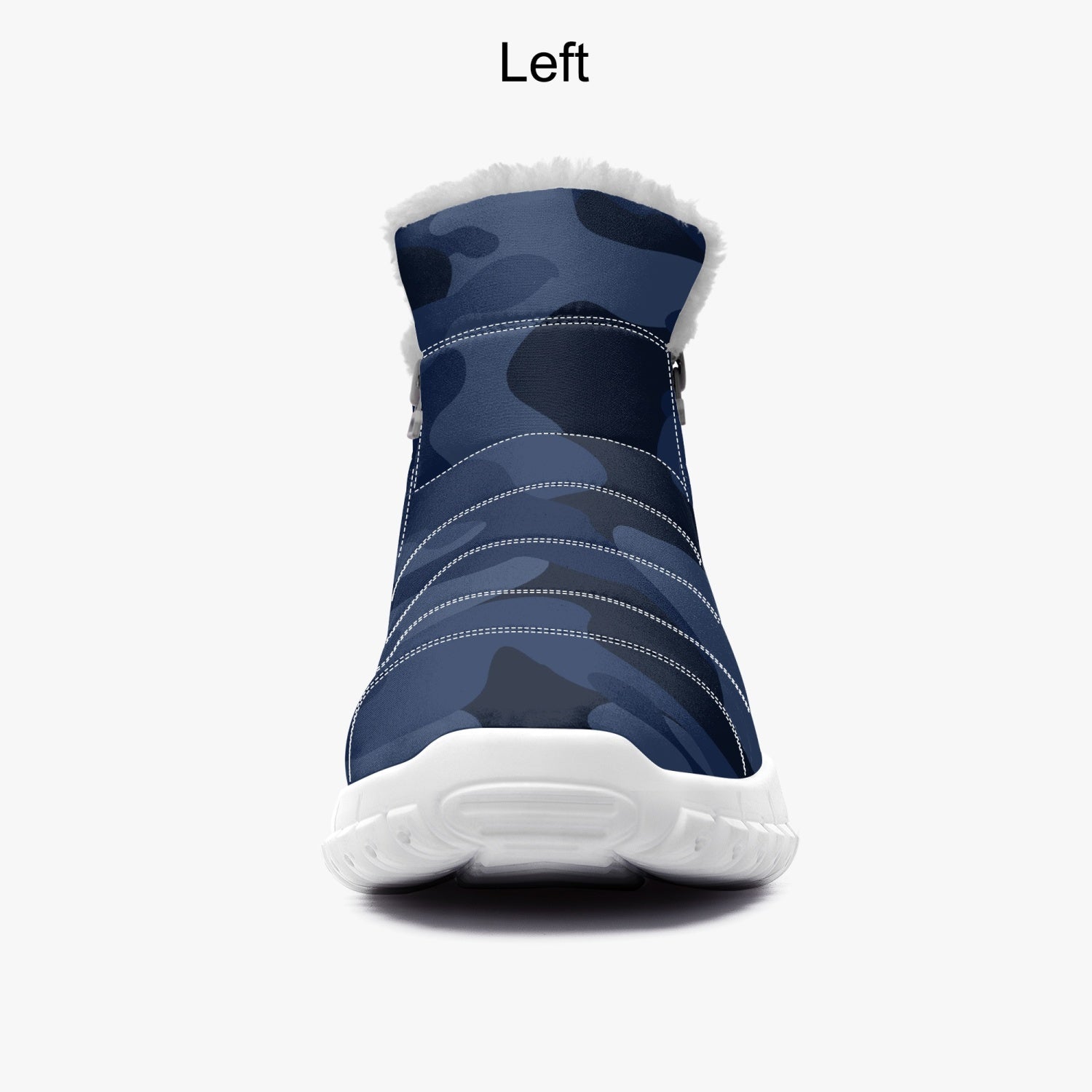 Camo Boots | Cotton-pad Fur Zipper Up | Deep Blue Camo Colors