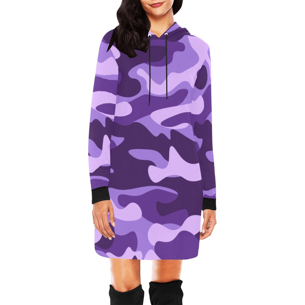 Camo Hoodie Dress | Purple, Blue and Mauve Camo Colors