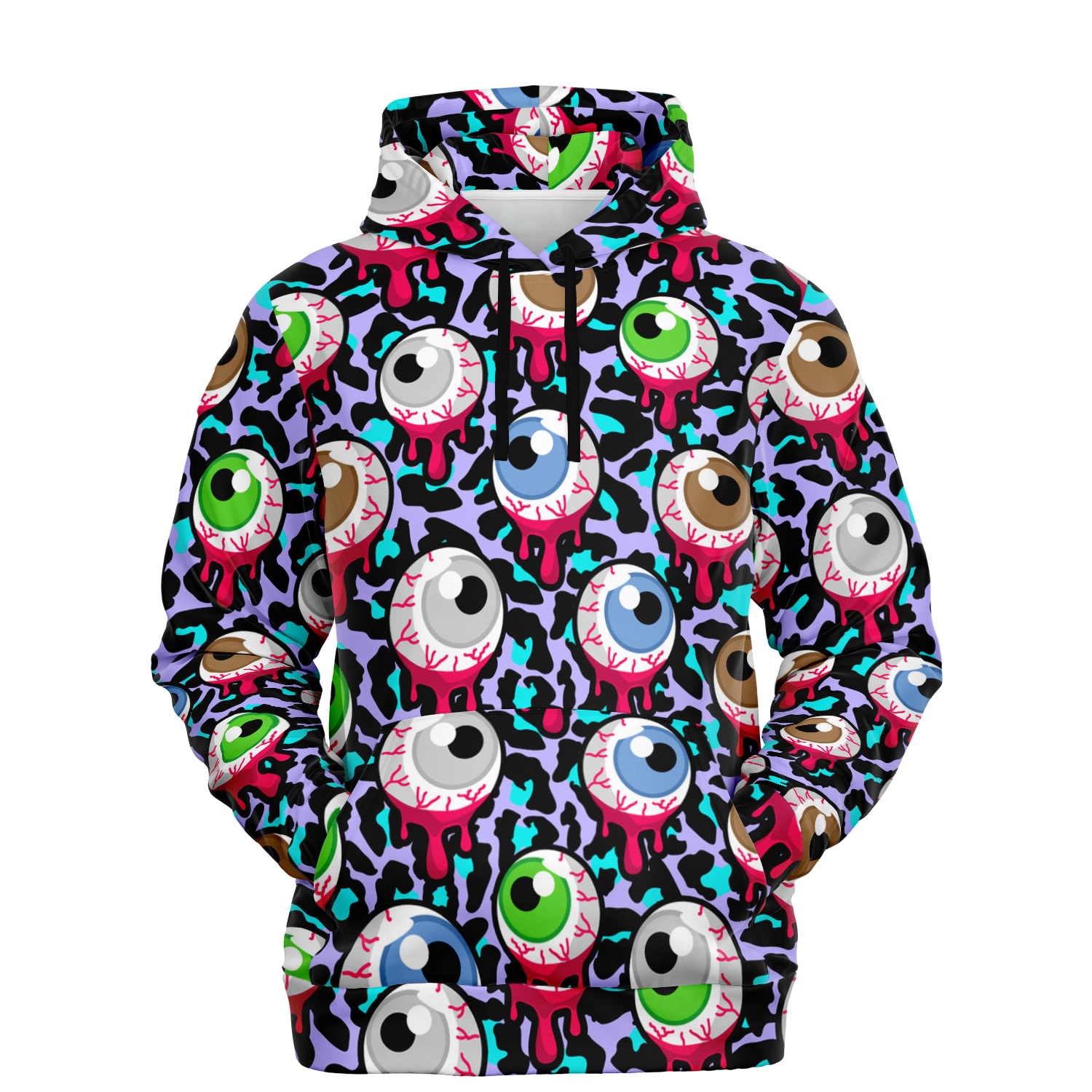 Zombie Hoodie | Bloody Alien Eyeballs, Creepy & Psychedelic Camo Colors
